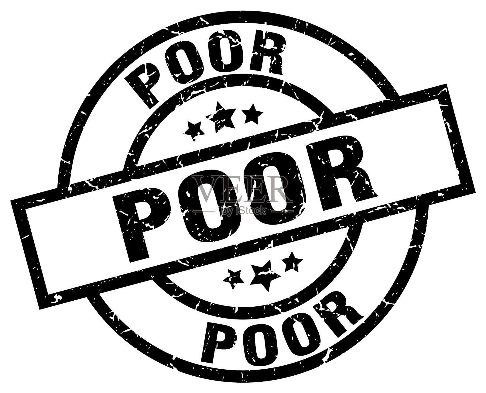 可怜的圆形垃圾黑色邮票插画图片素材