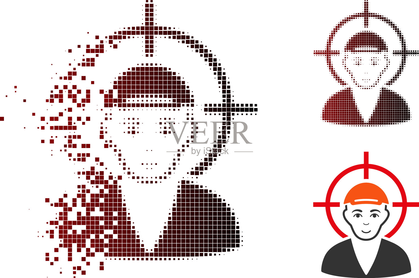 消散像素半色调目标男孩图标插画图片素材