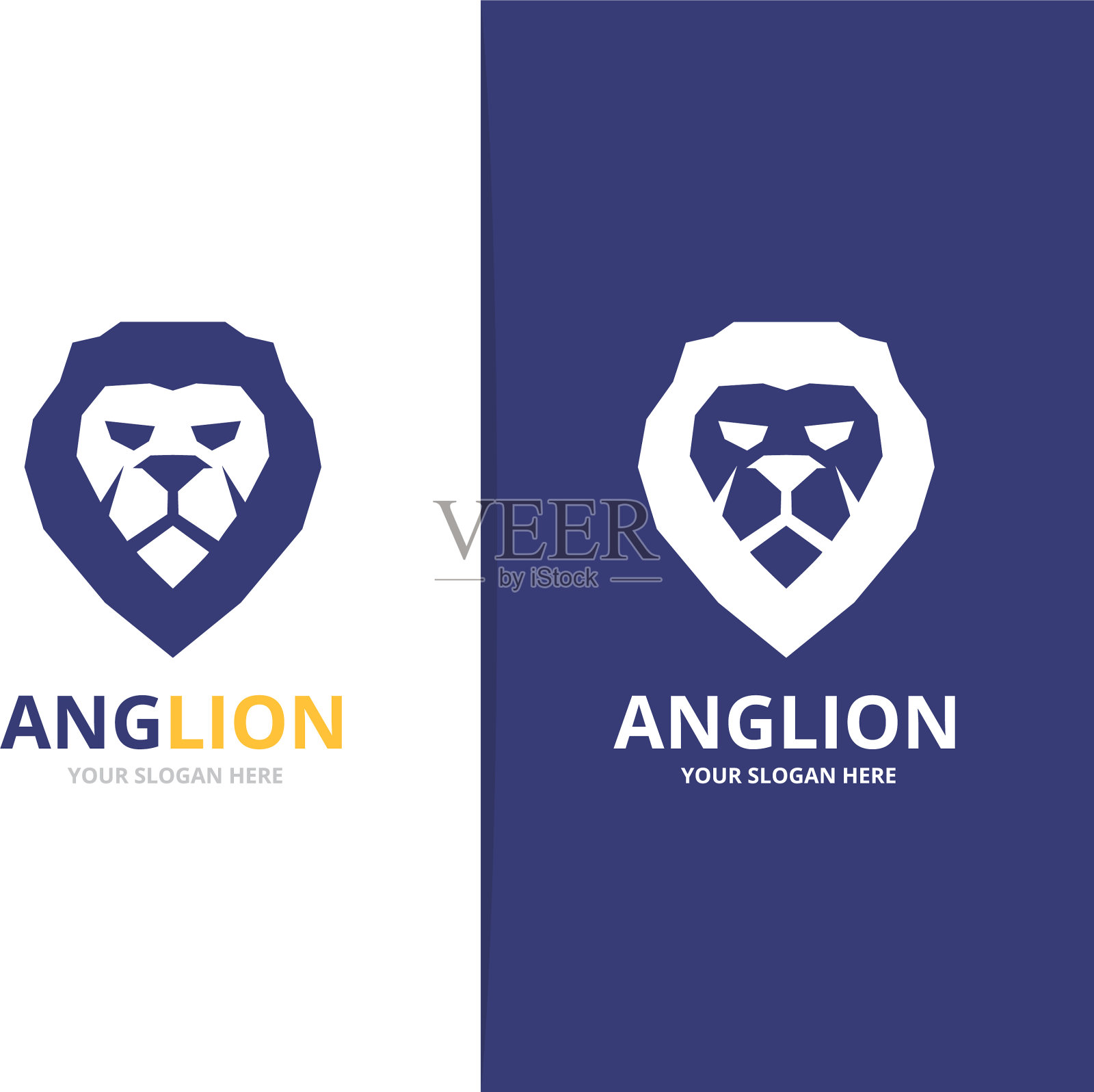 狮子标志或标志设计模板插画图片素材