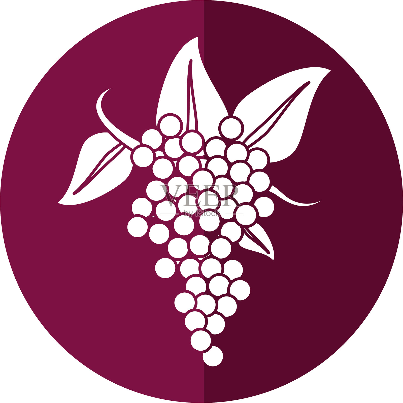 串葡萄酒图标阴影插画图片素材