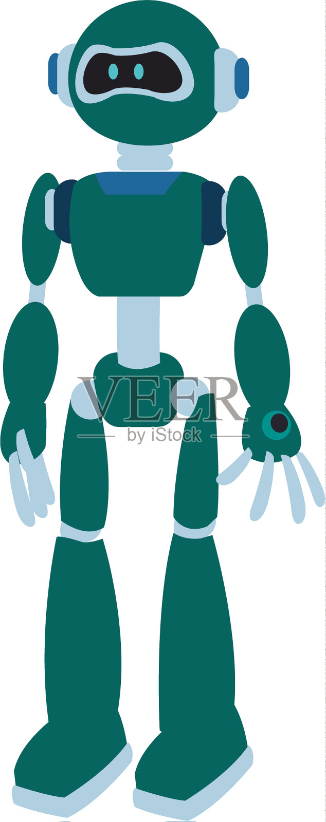 卡通可爱的机器人插画图片素材