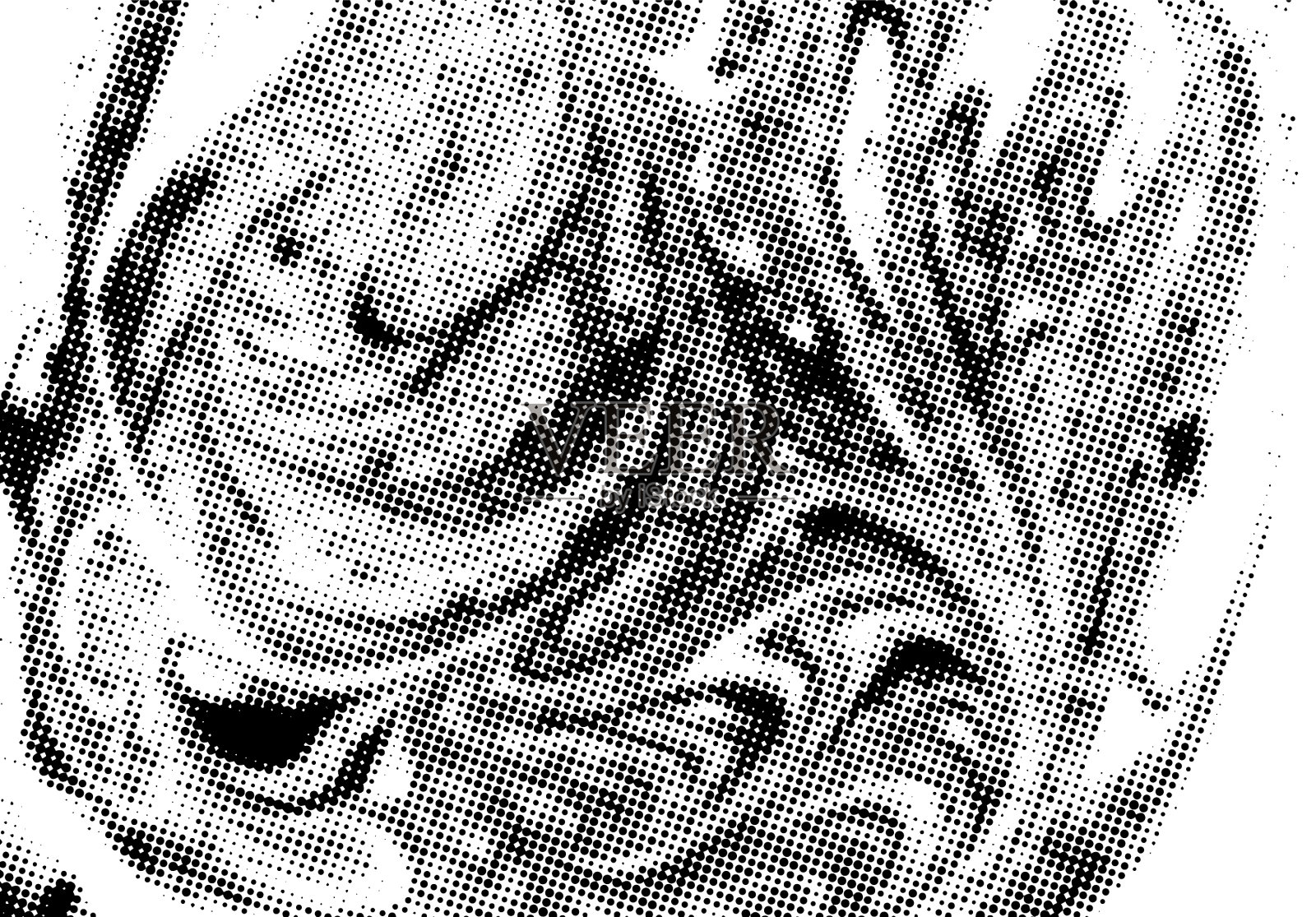 黑色和白色垃圾纹理抽象的半色调插画图片素材