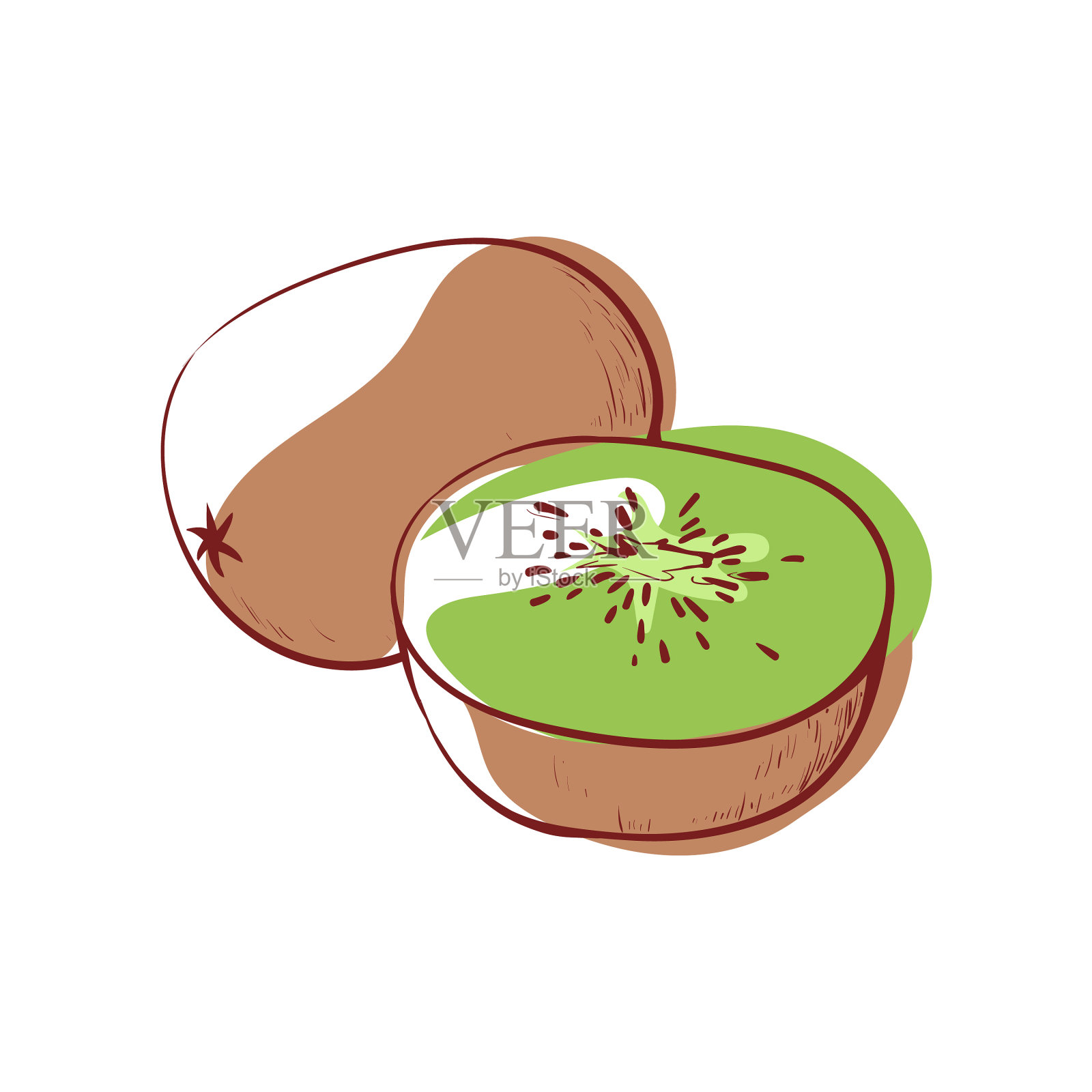 成熟猕猴桃孤立图标设计元素图片