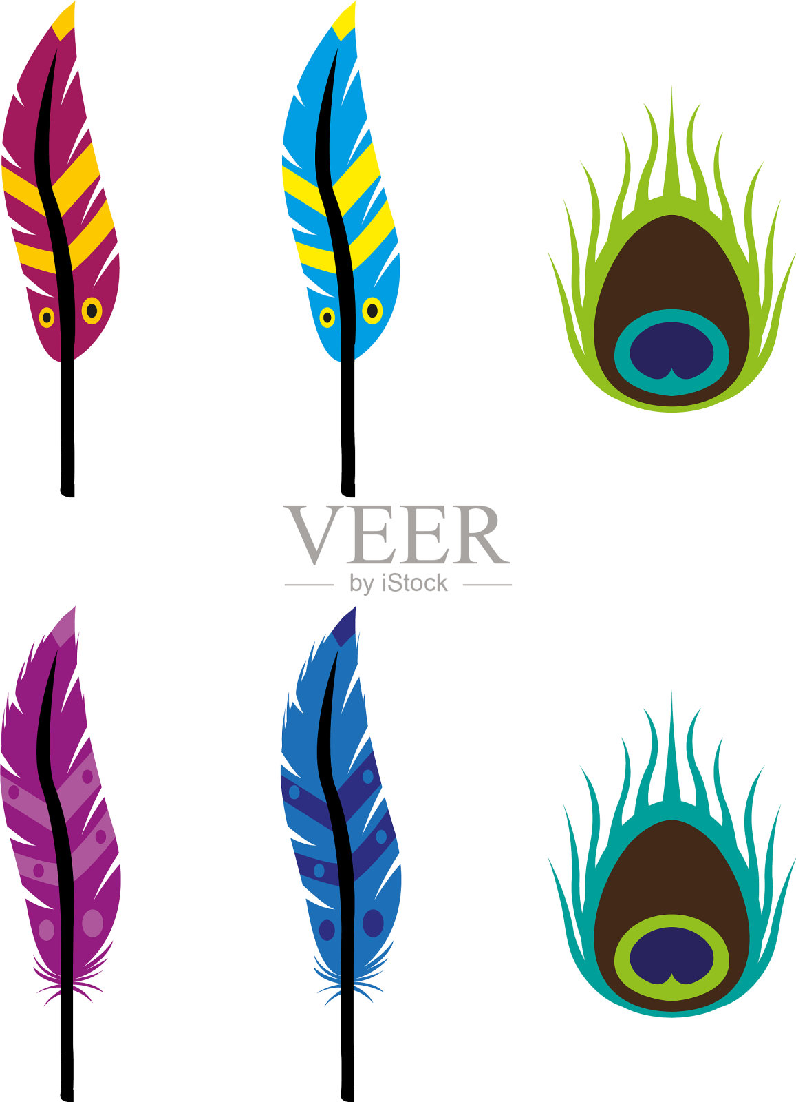 羽毛插画图片素材