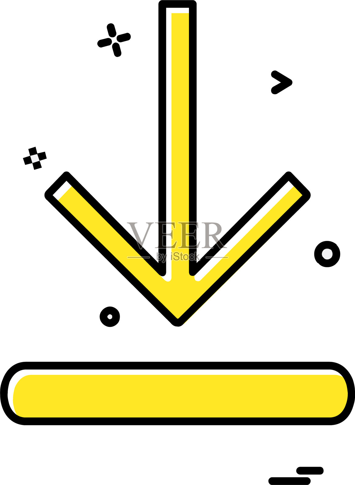 向下箭头图标设计插画图片素材