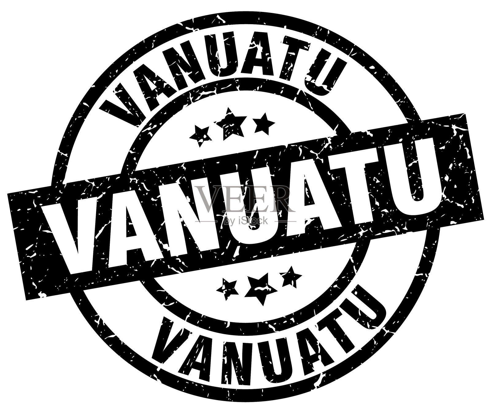 瓦努阿图黑色圆形垃圾邮票插画图片素材