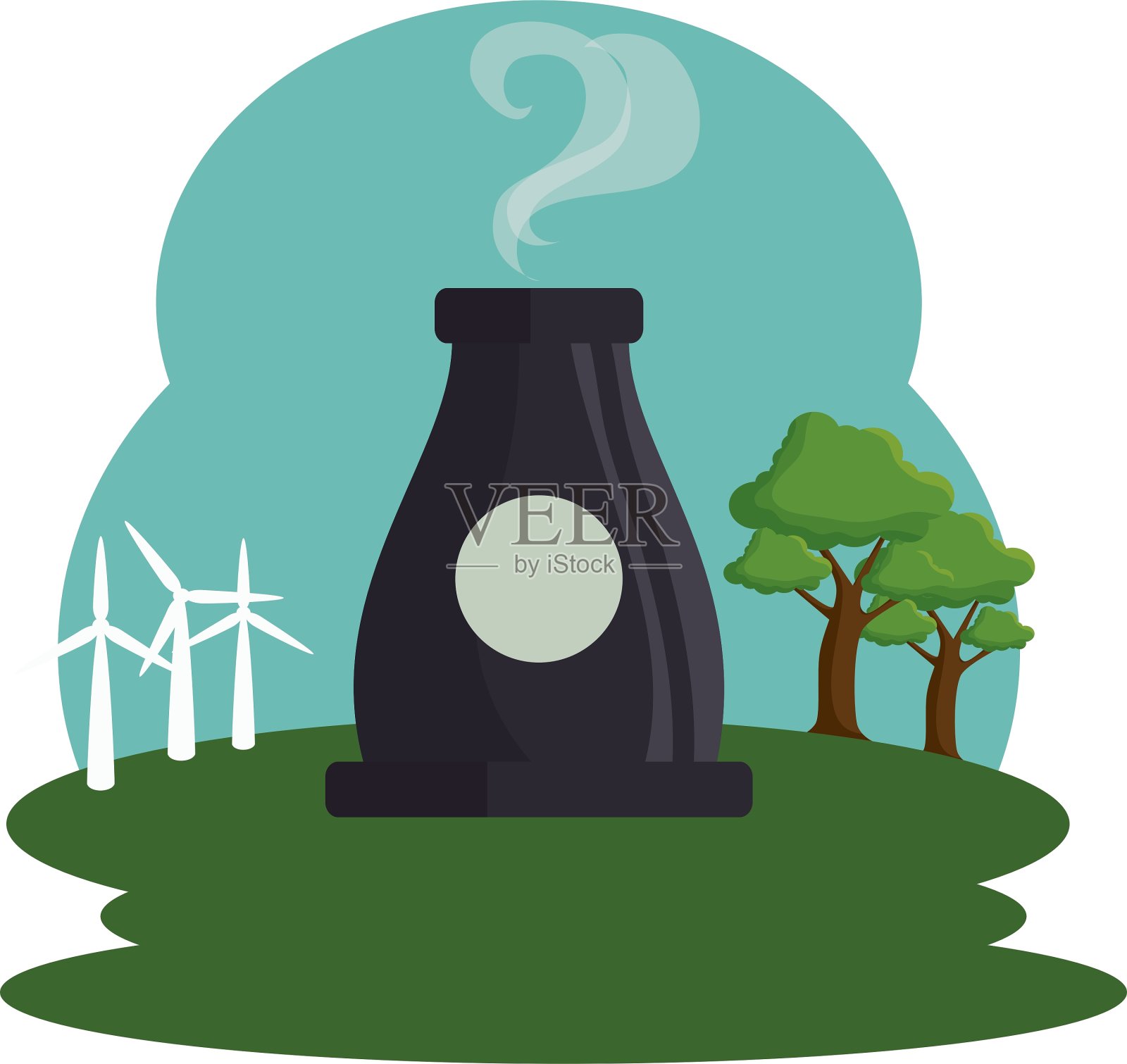 植物能源工厂图标插画图片素材