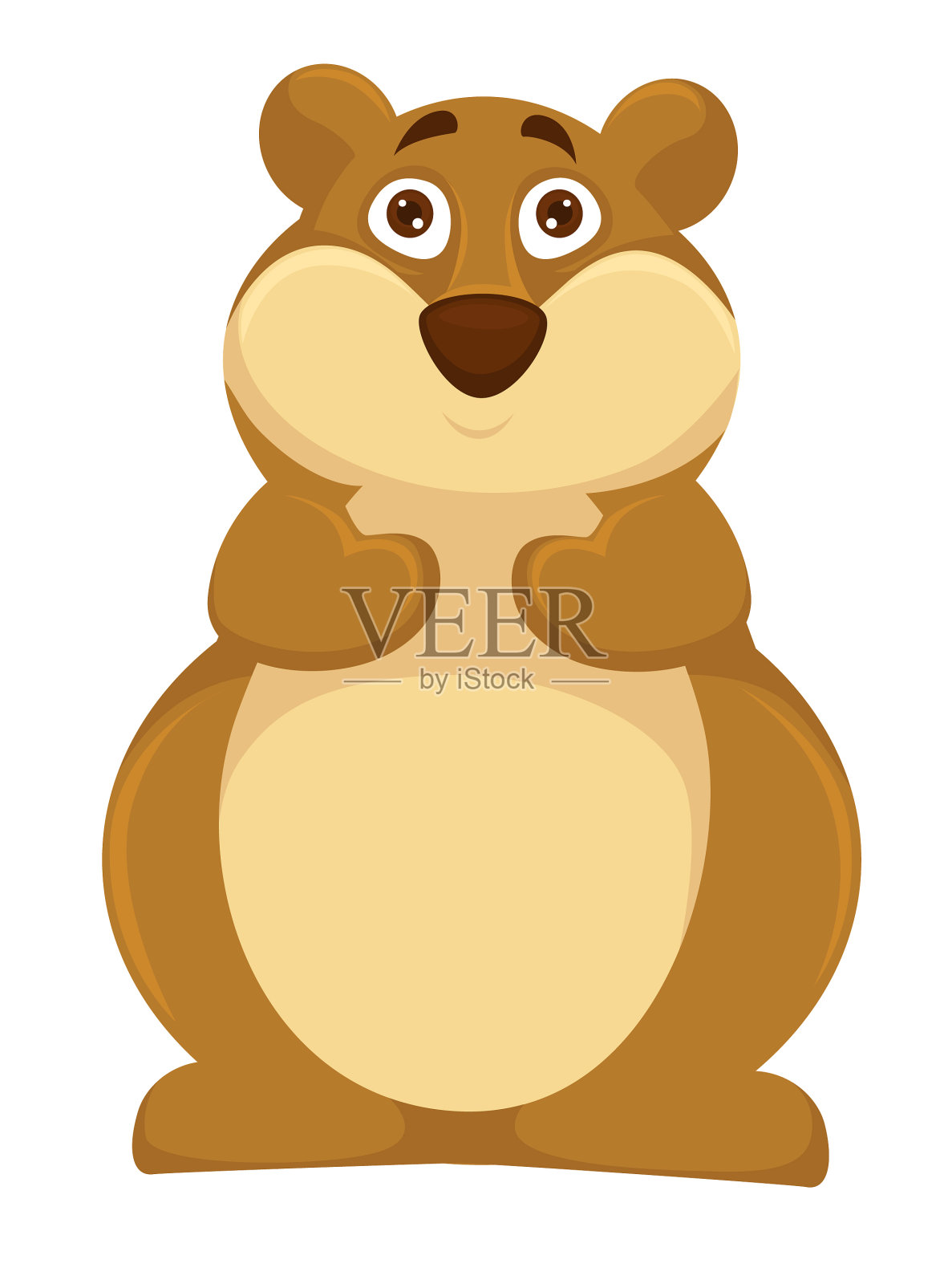 又大又胖的仓鼠，有着惊恐的棕色圆眼睛设计元素图片