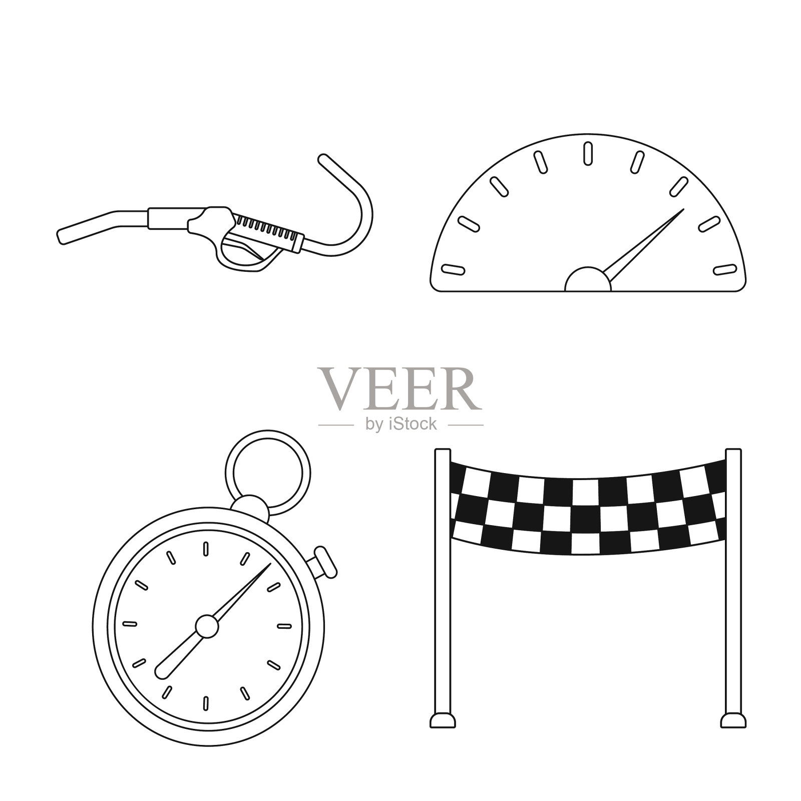 汽车和拉力赛标志集图标素材