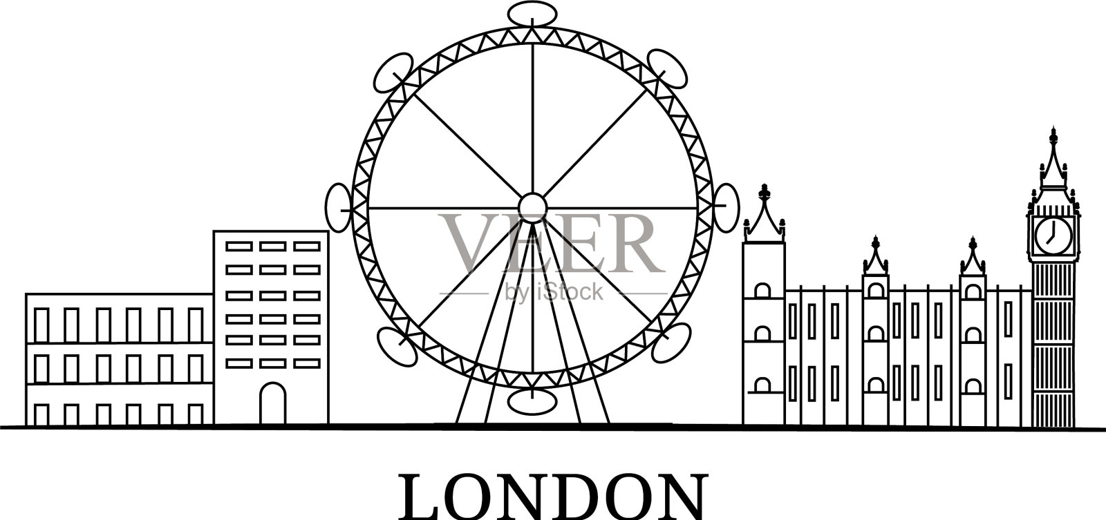 景观城市轮廓插画图片素材