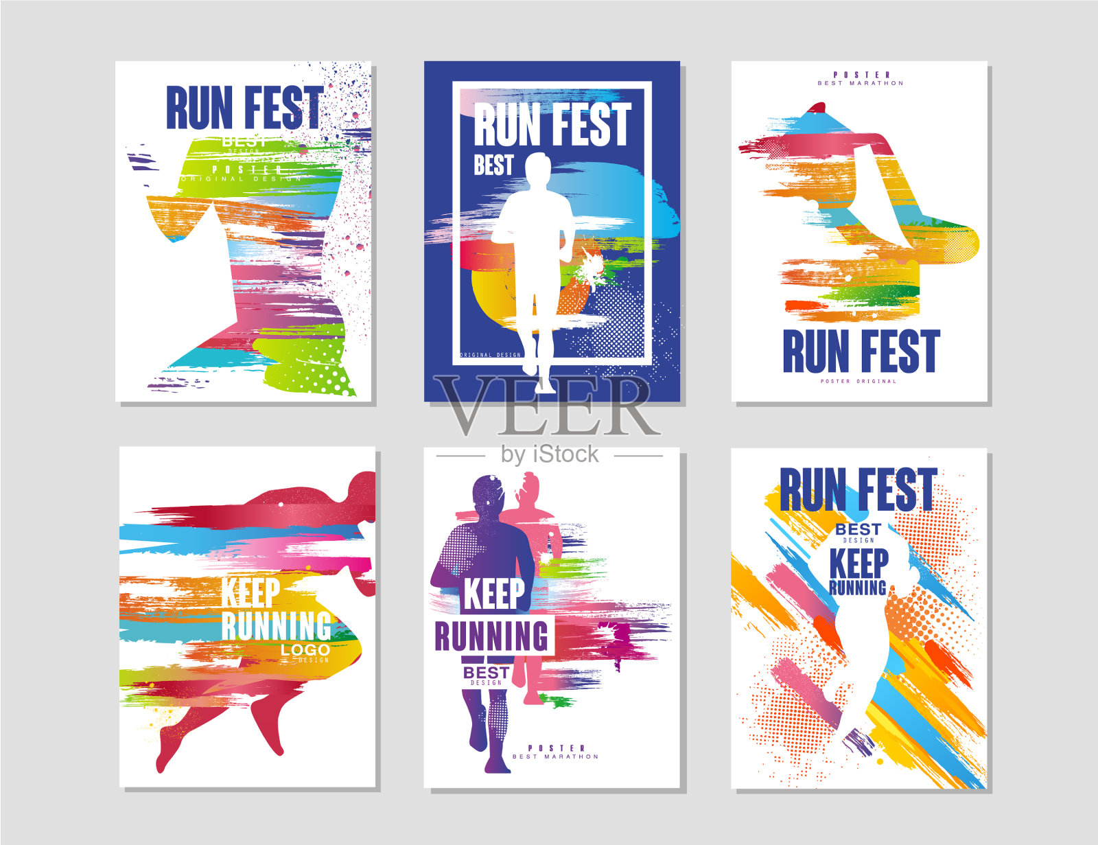 跑节海报设置运动和竞争插画图片素材