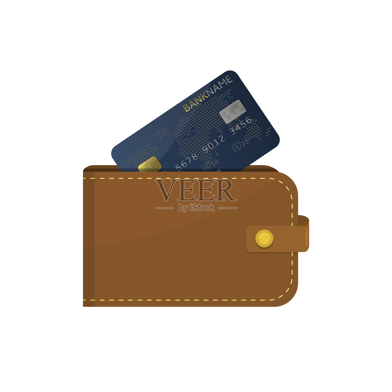 带信用卡的皮夹设计元素图片