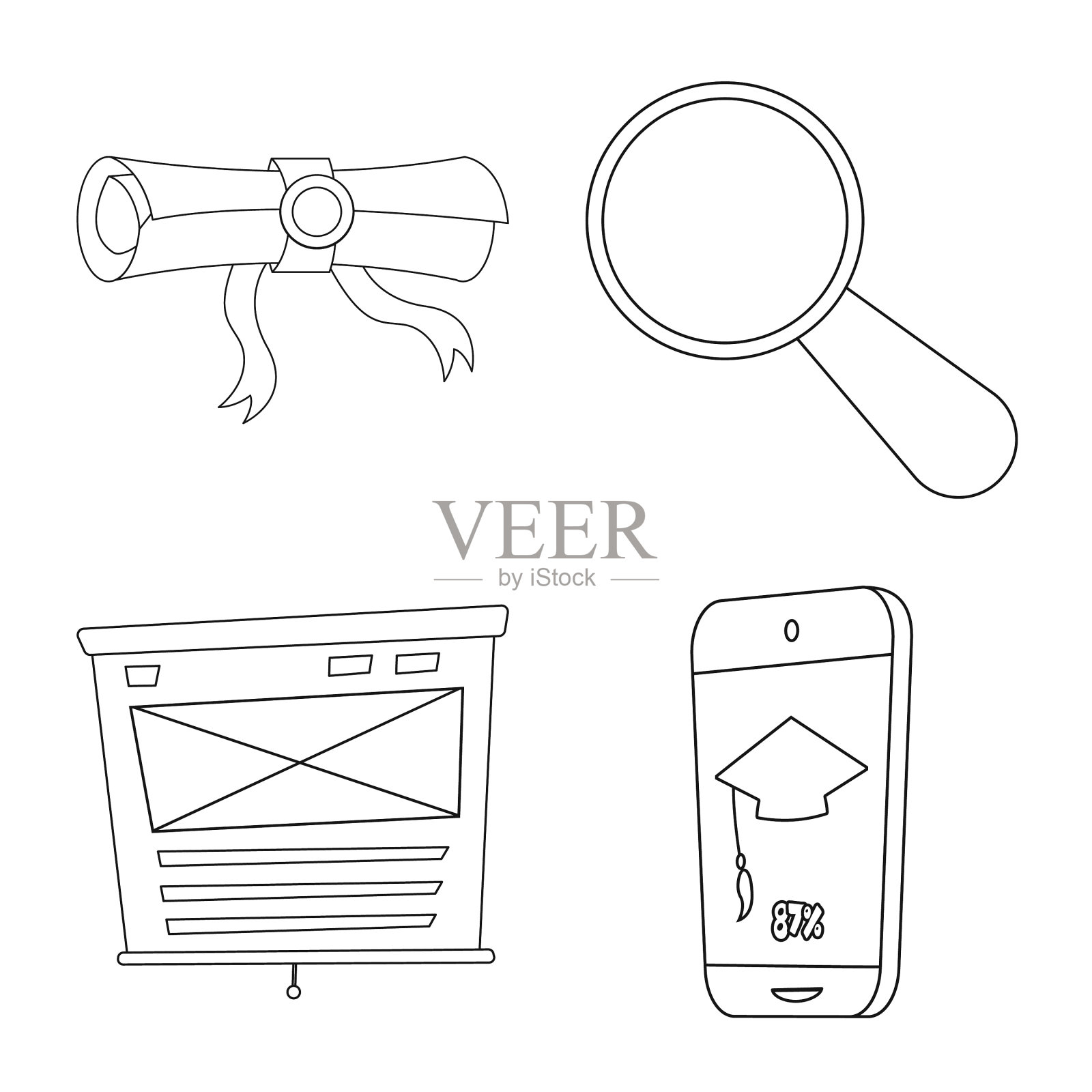 教育和学习图标插画图片素材