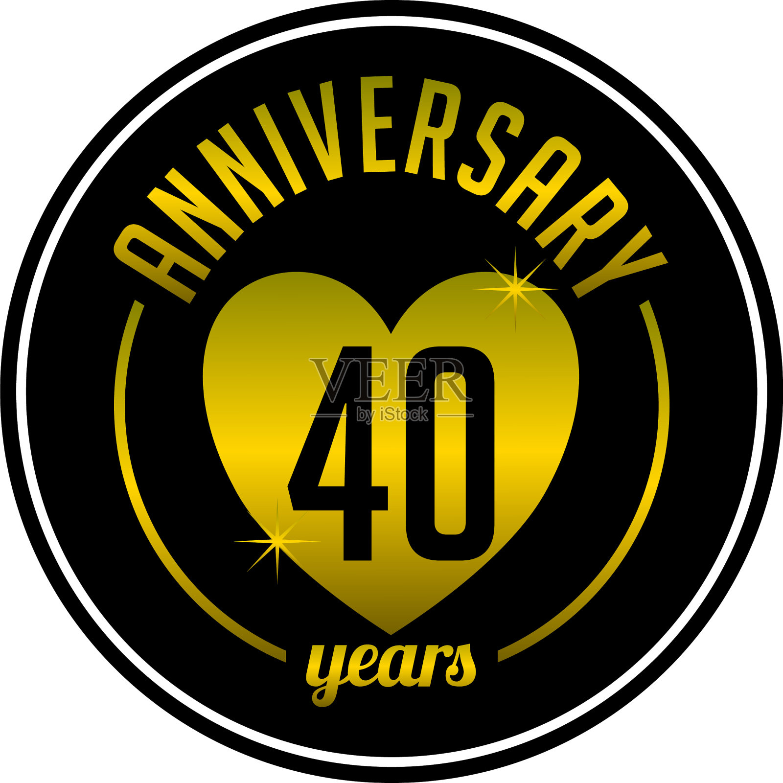 四十年校徽插画图片素材