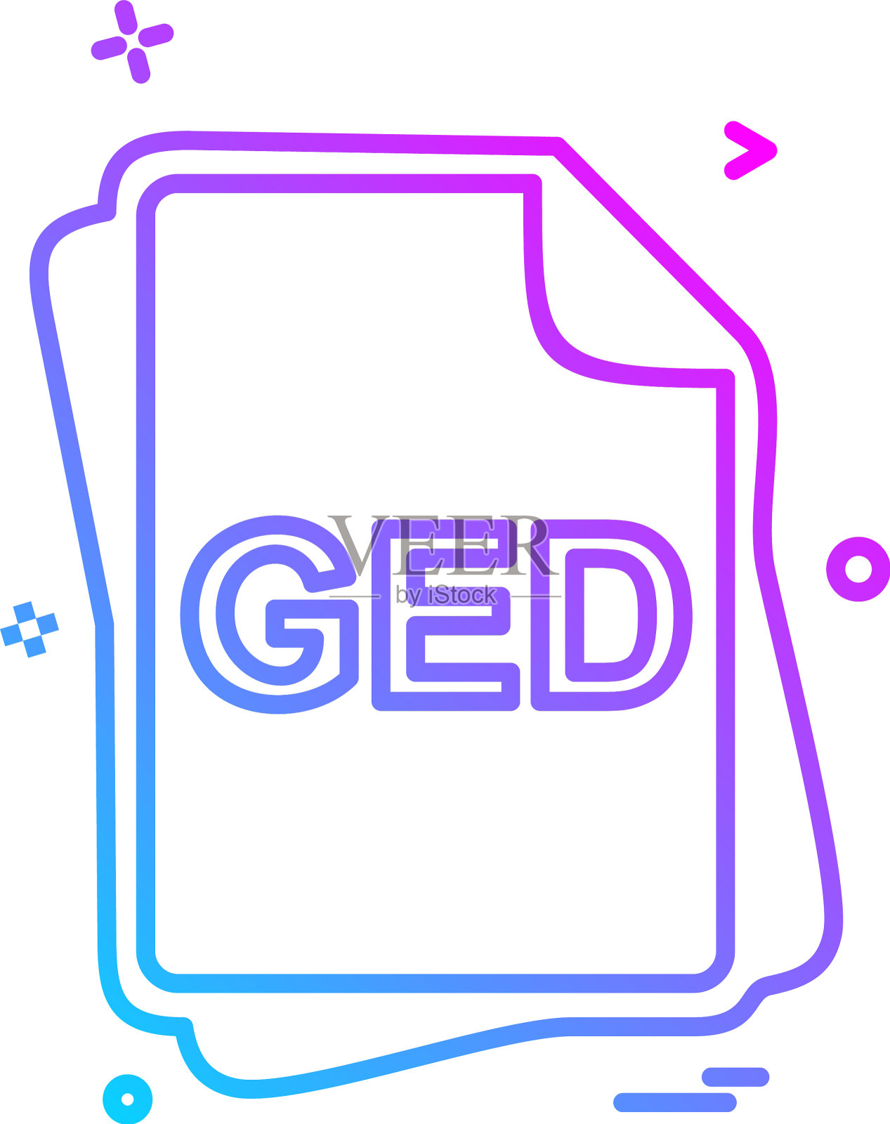 Ged文件类型图标设计插画图片素材