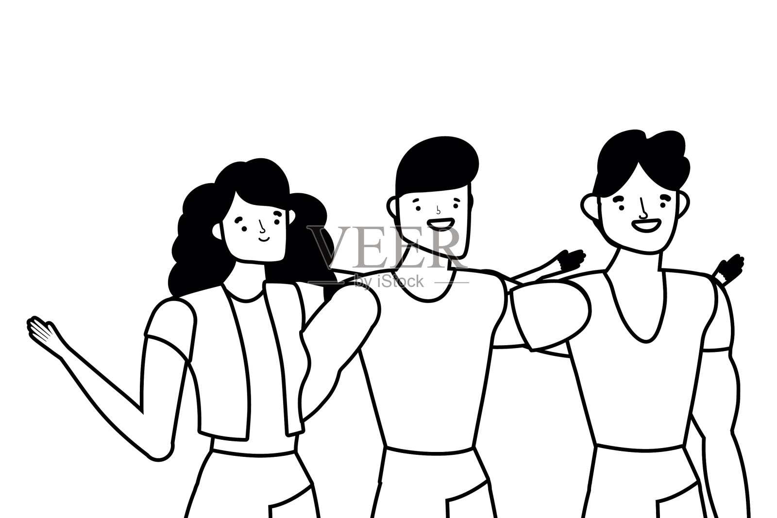 孤立的女性和男性虚拟形象设计设计元素图片