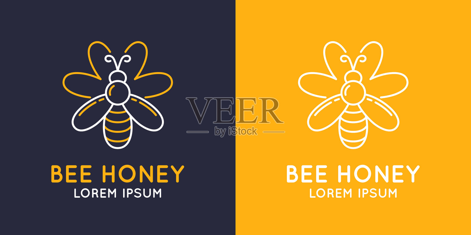 现代线性标志的养蜂人的贴纸插画图片素材