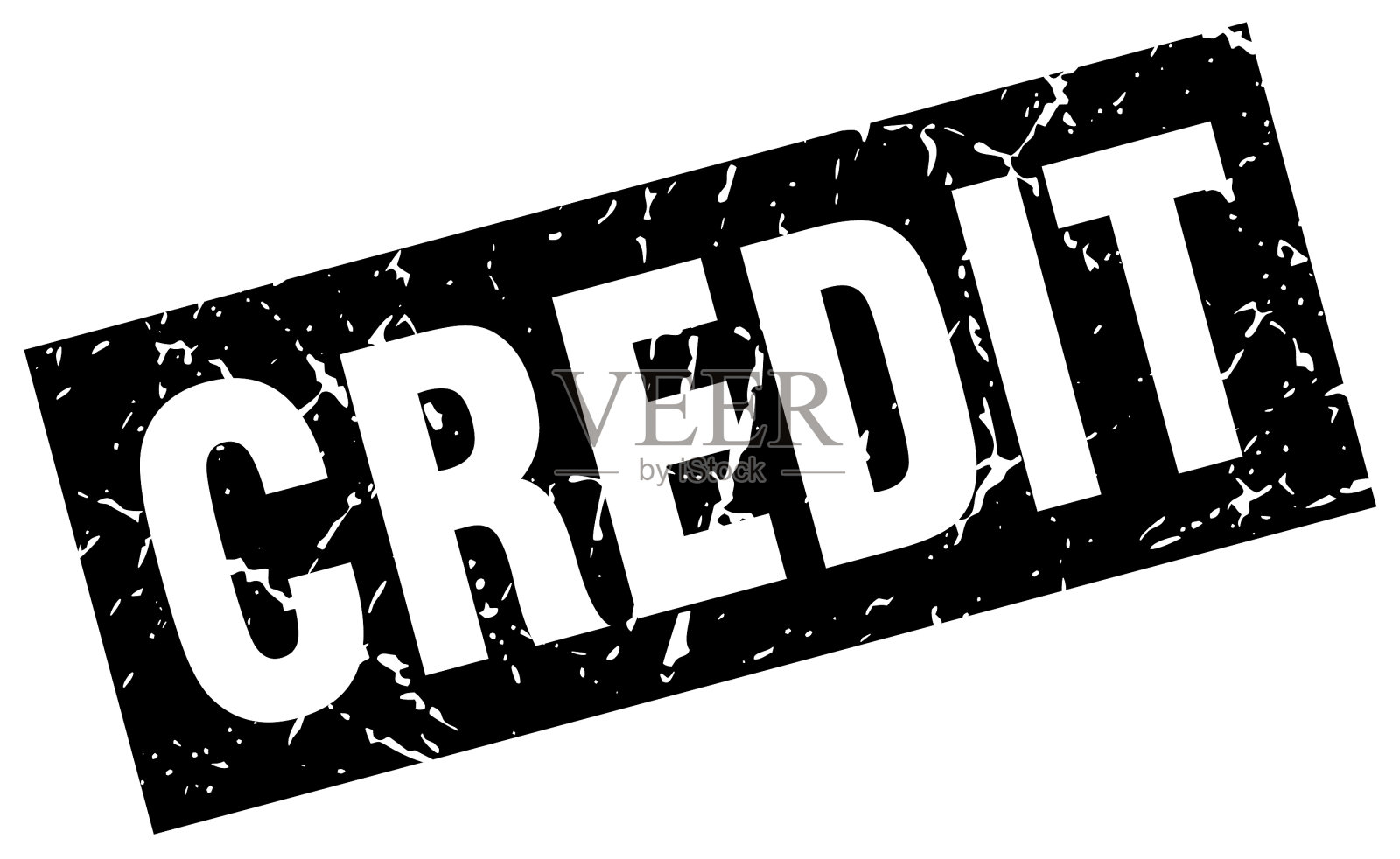 方形垃圾黑信用印章插画图片素材