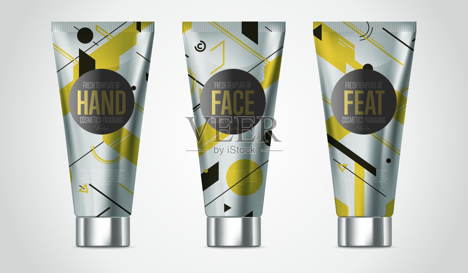 逼真的脸或身体护理化妆品集插画图片素材