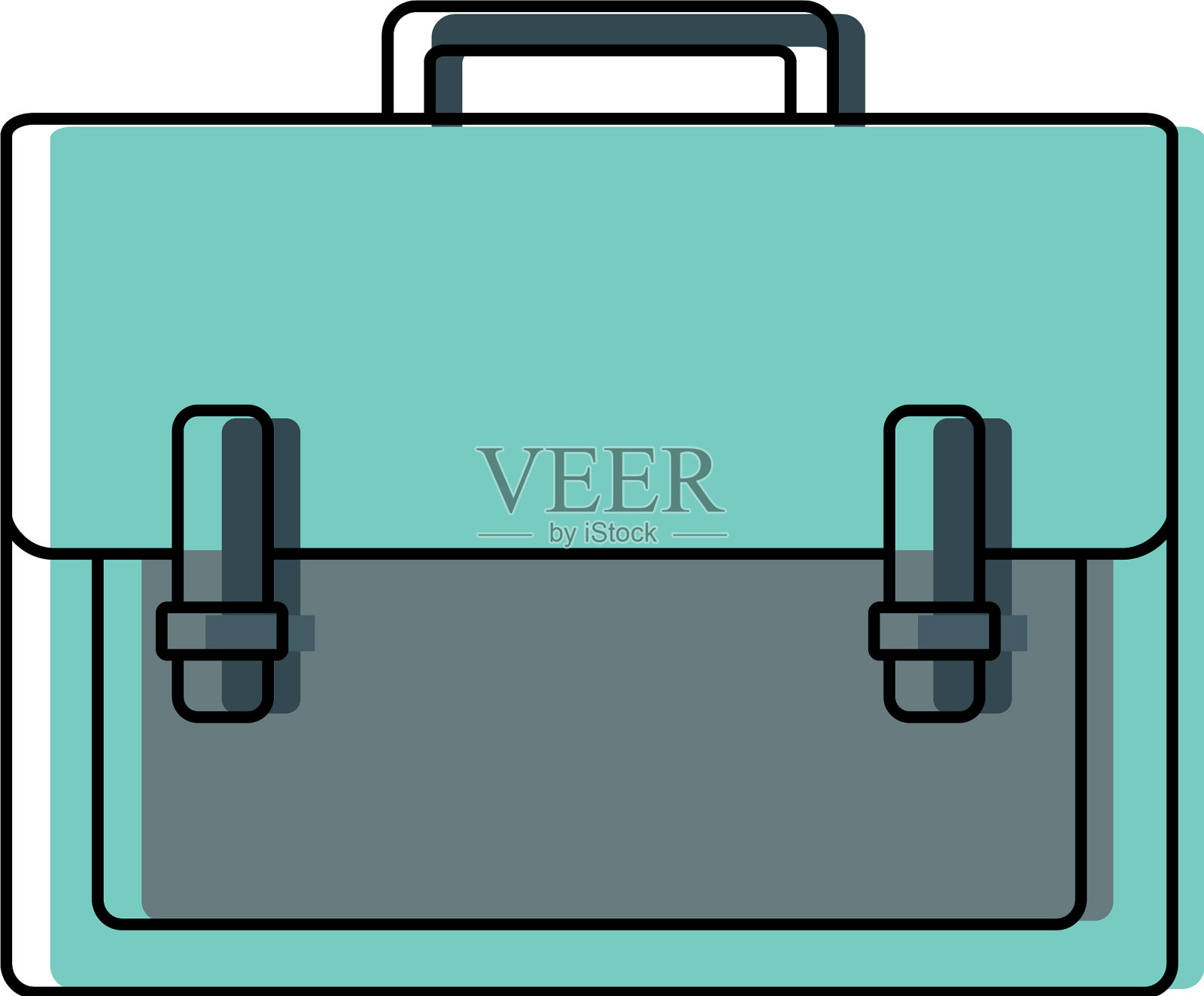 彩色公文包对象保存文件纸张图标素材