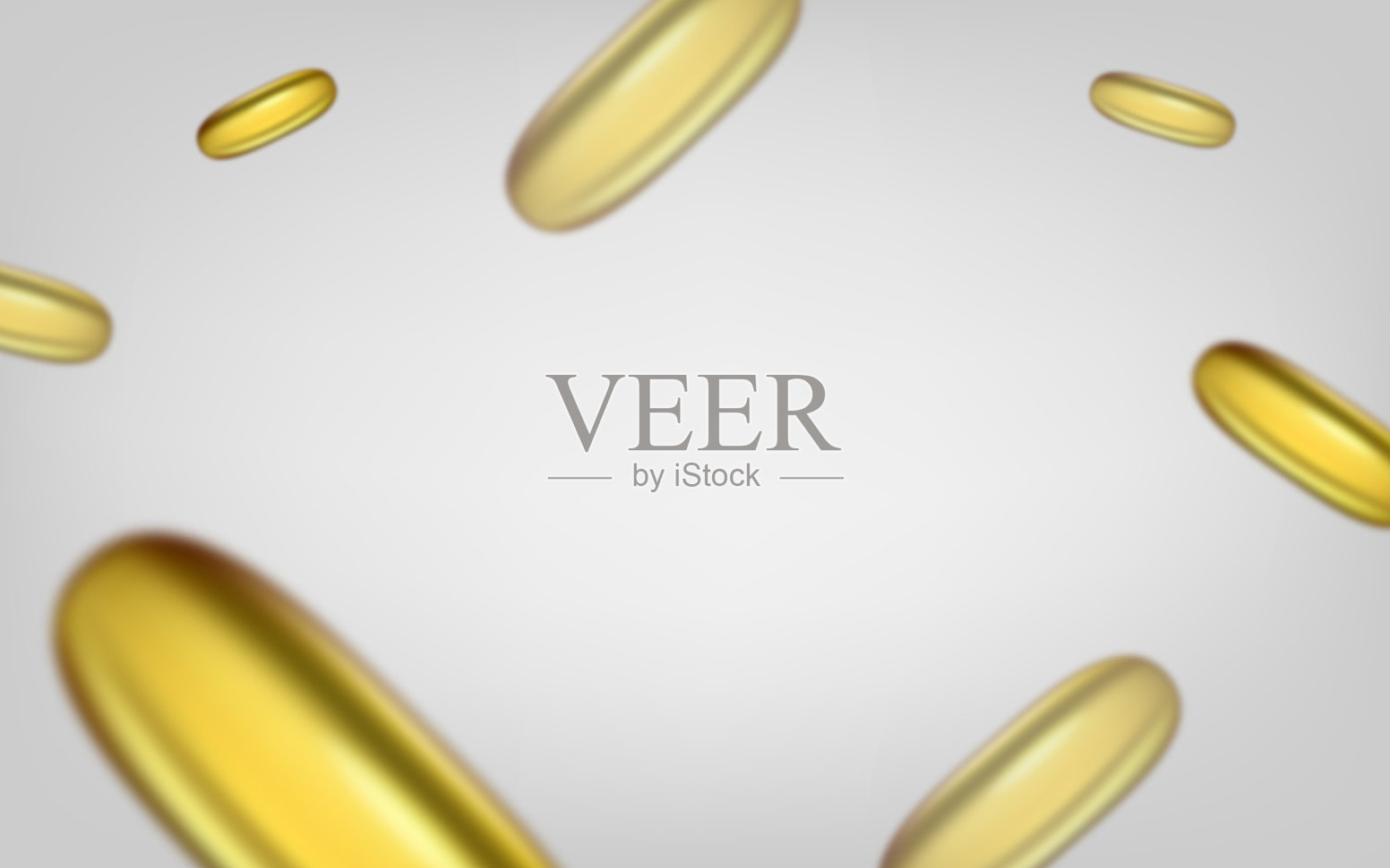 欧米茄3油或维生素飘落化妆品胶囊插画图片素材