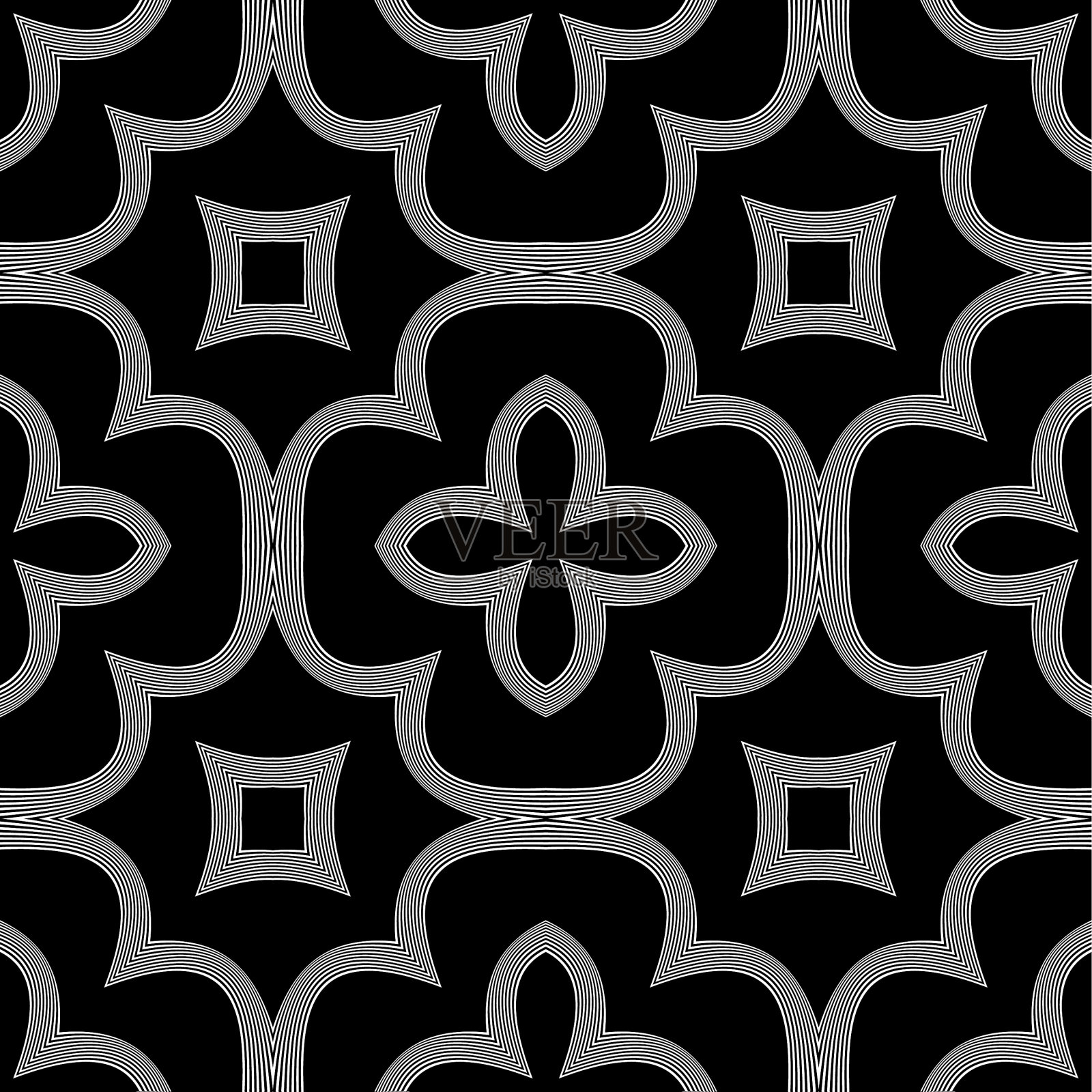 设计无缝单色装饰图案插画图片素材