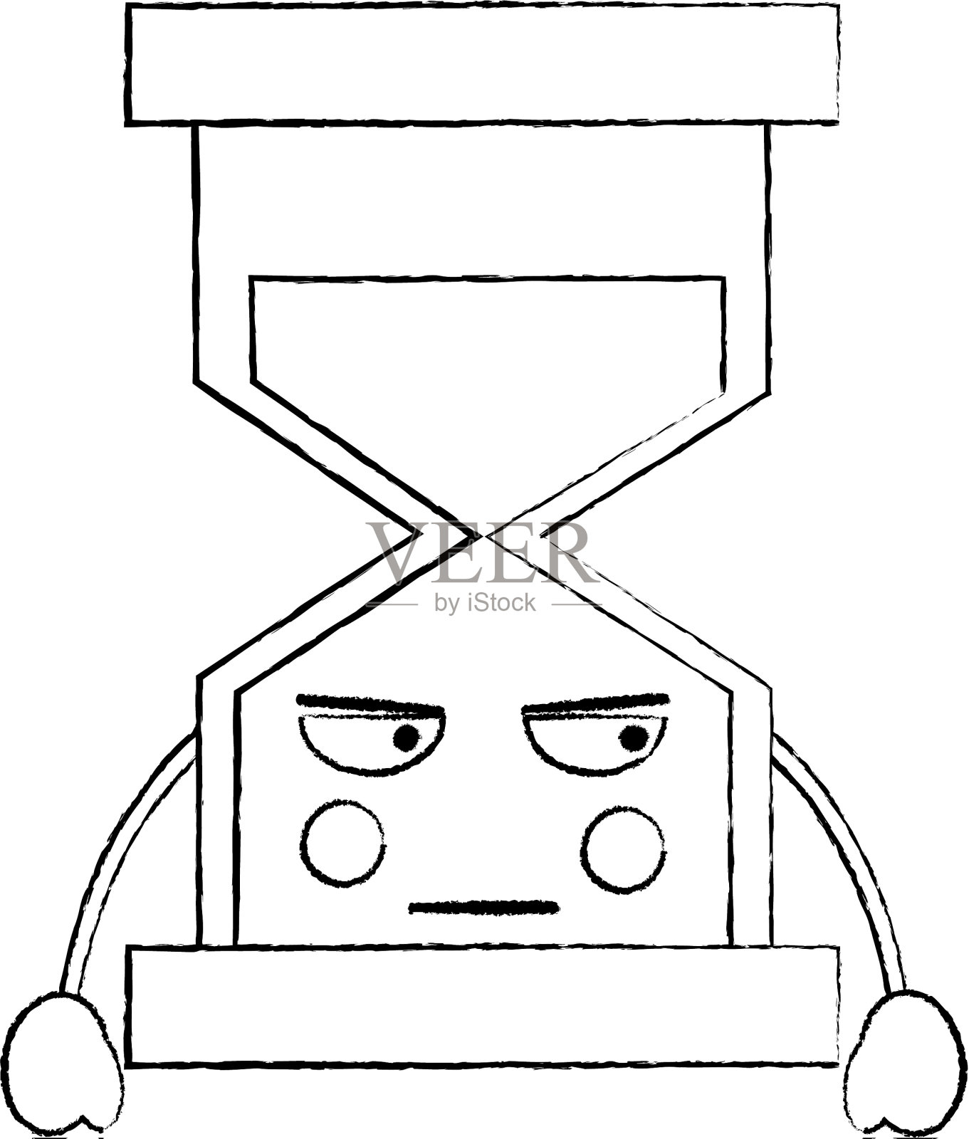 沙漏卡哇伊图标形象设计元素图片