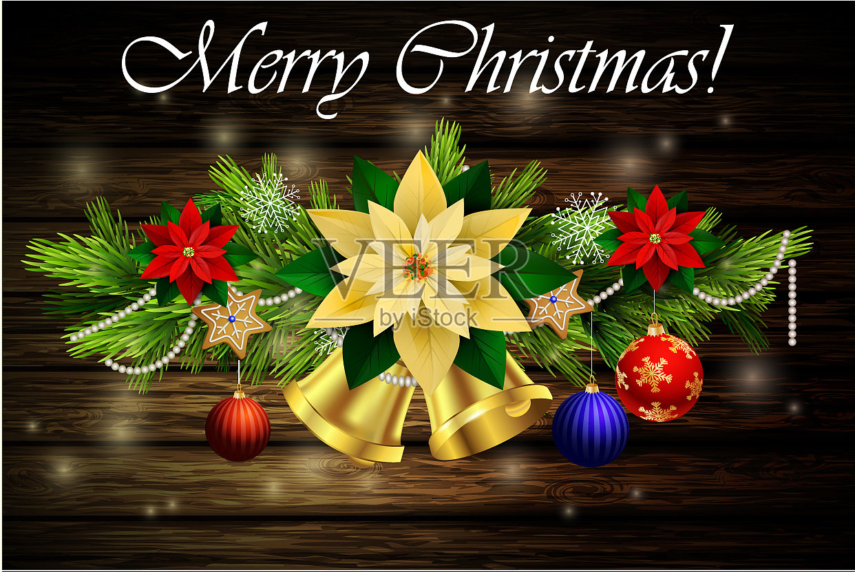 圣诞装饰常青树插画图片素材