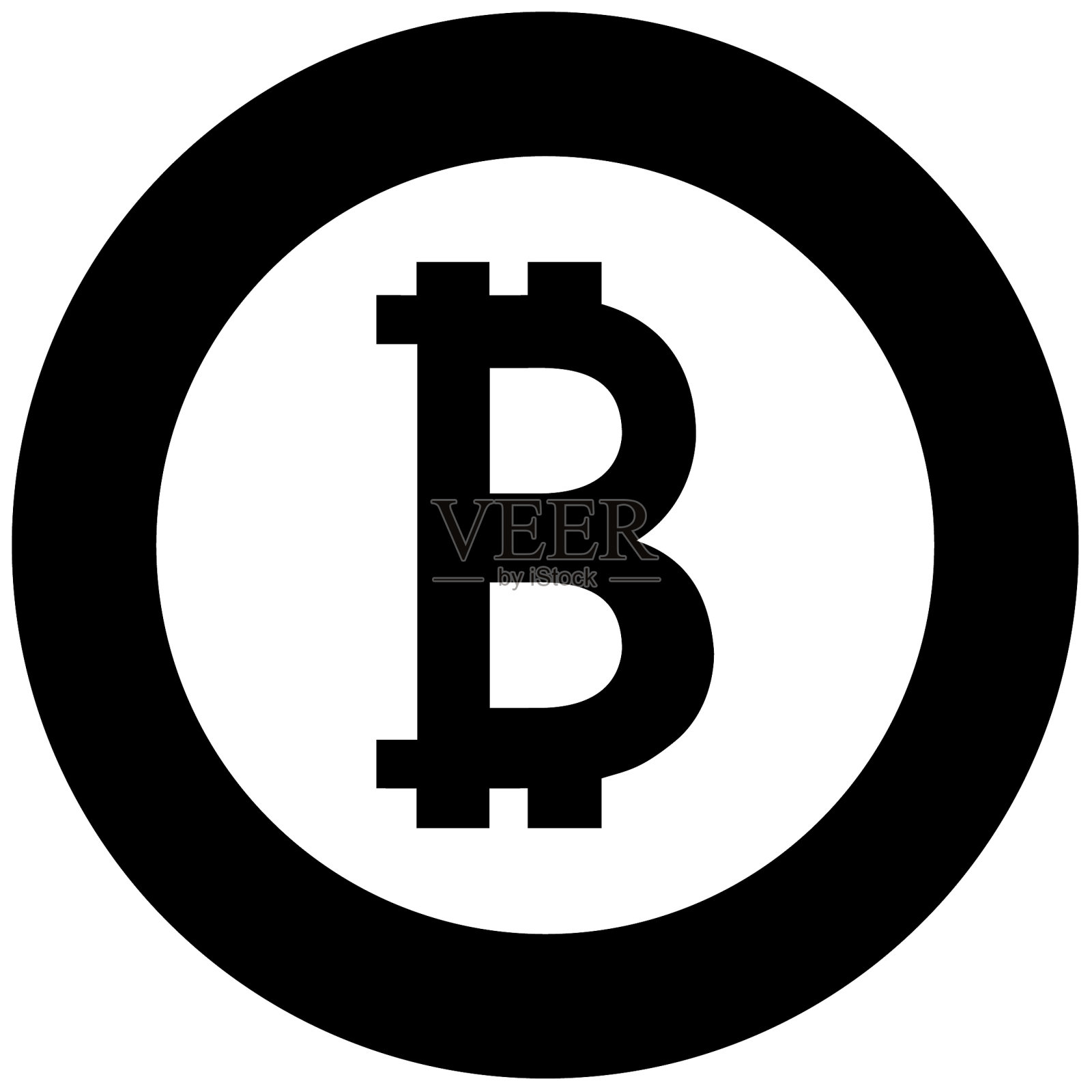 剪影比特币电子货币图标素材