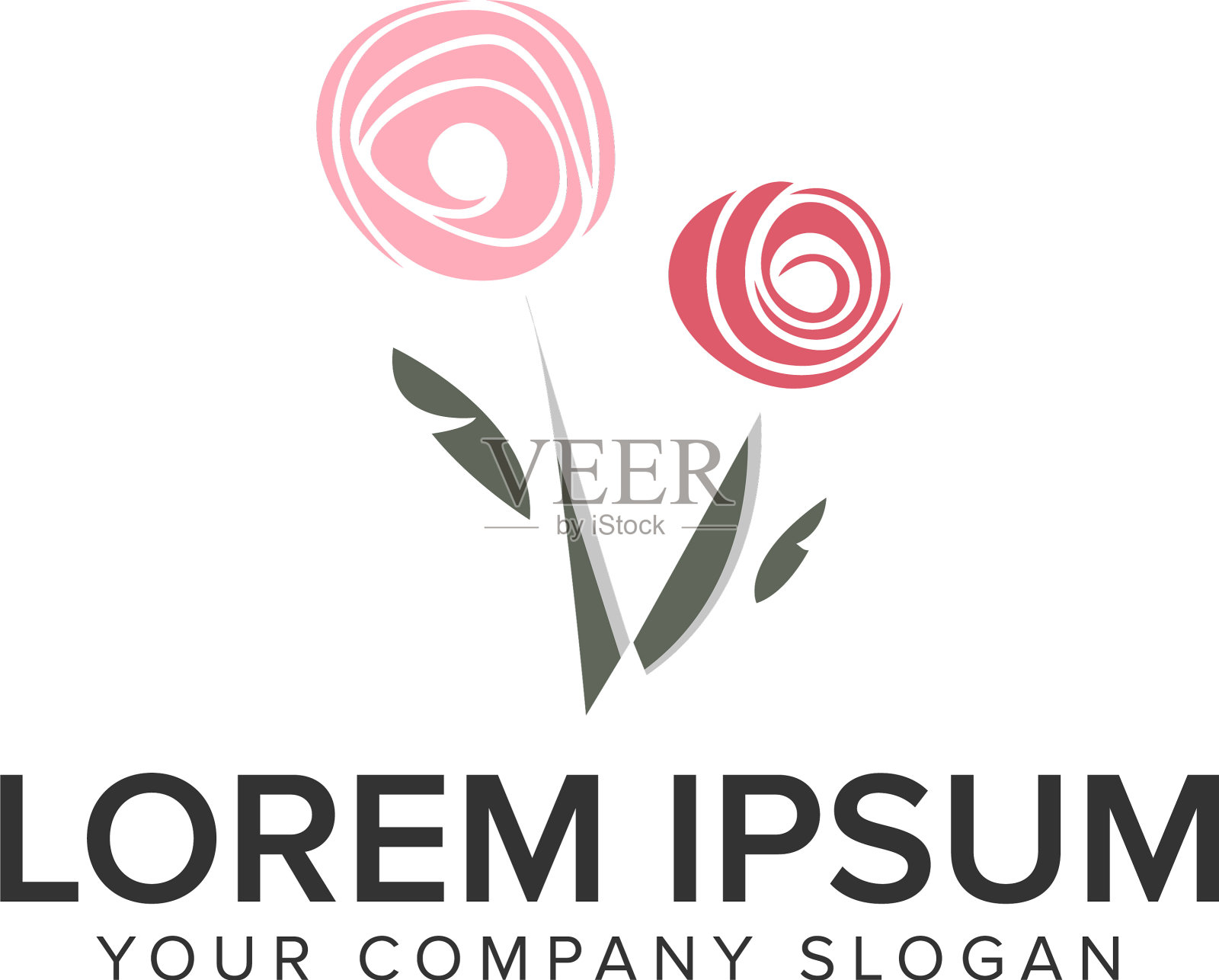 花卉抽象标志设计概念模板插画图片素材