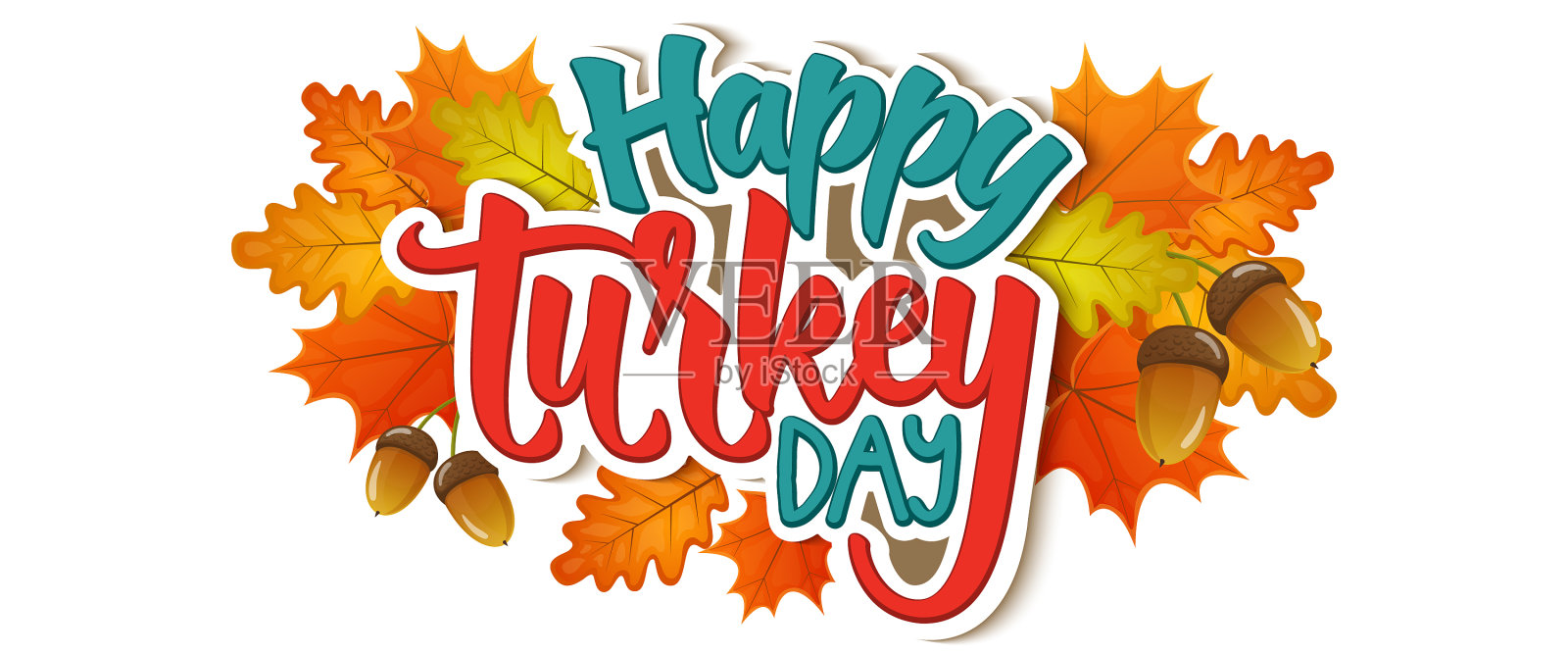 感恩节问候横幅设计元素图片