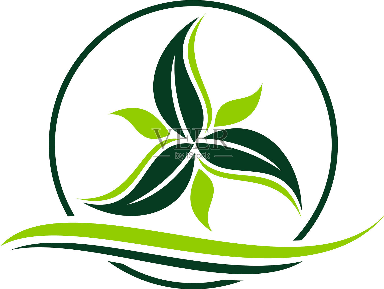 绿色生态旋转设计元素图片