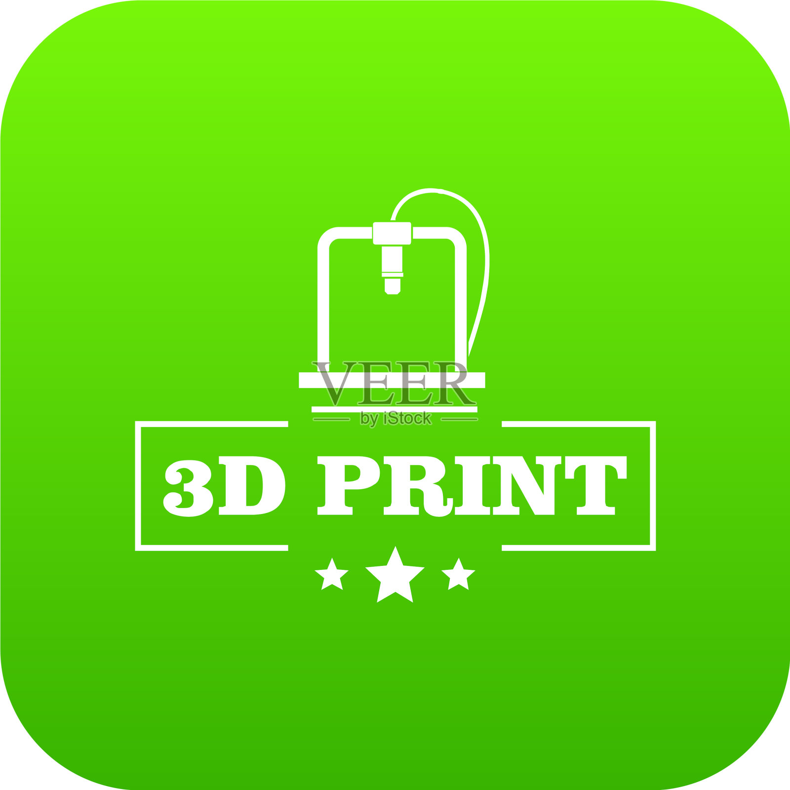 生产3d打印图标绿色插画图片素材