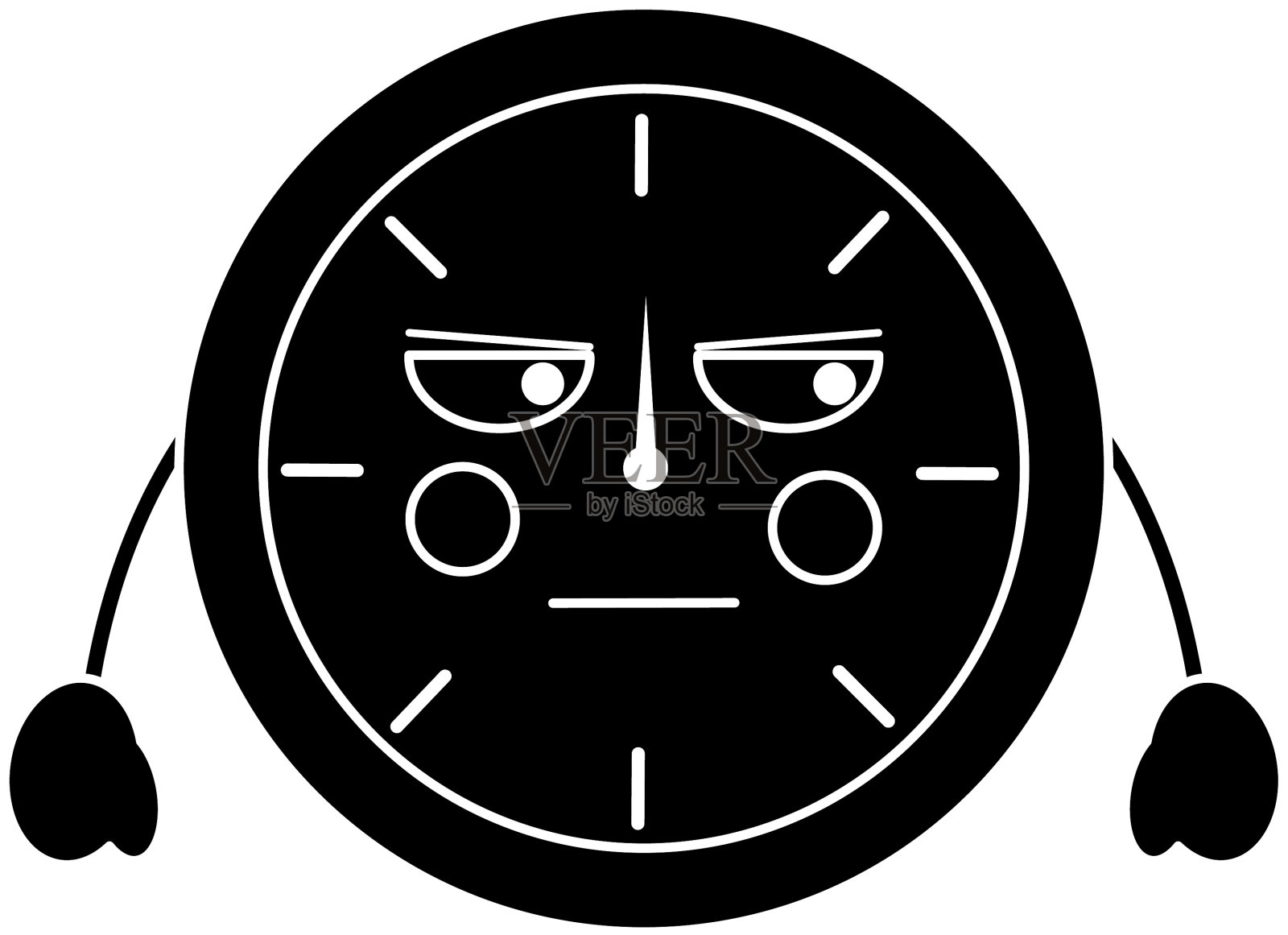 愤怒的时钟卡哇伊图标形象设计元素图片
