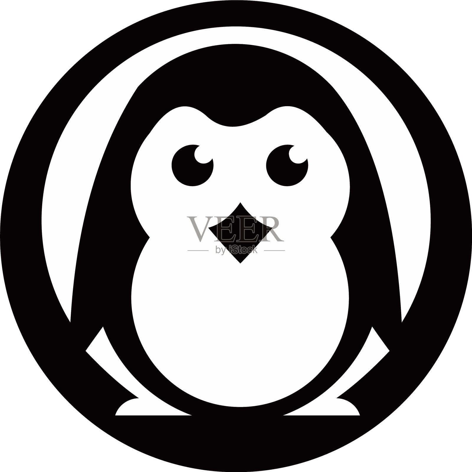 企鹅鸟动物剪影卡通图标设计元素图片