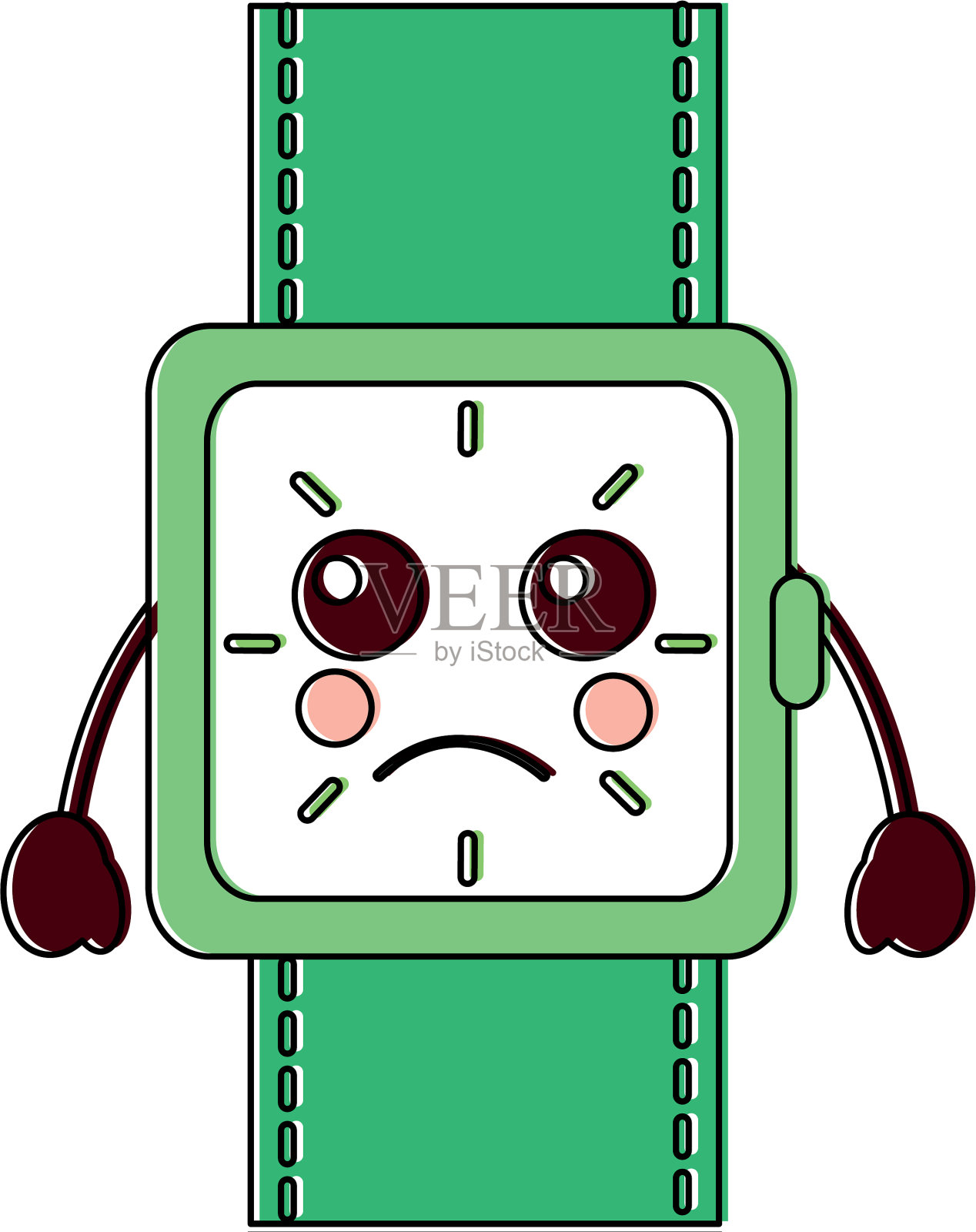 悲伤看卡哇伊图标图像设计元素图片