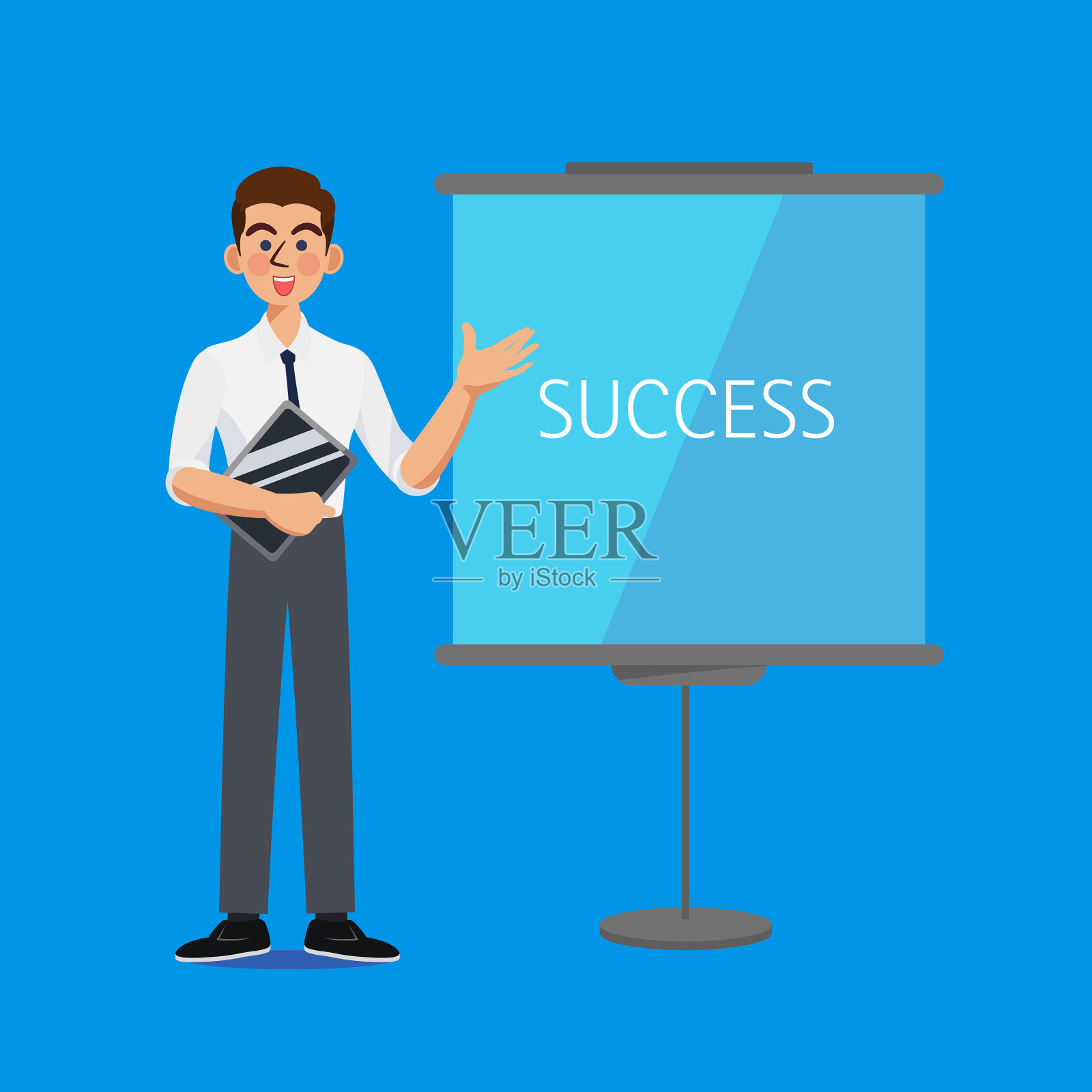 西装革履的商人插画图片素材