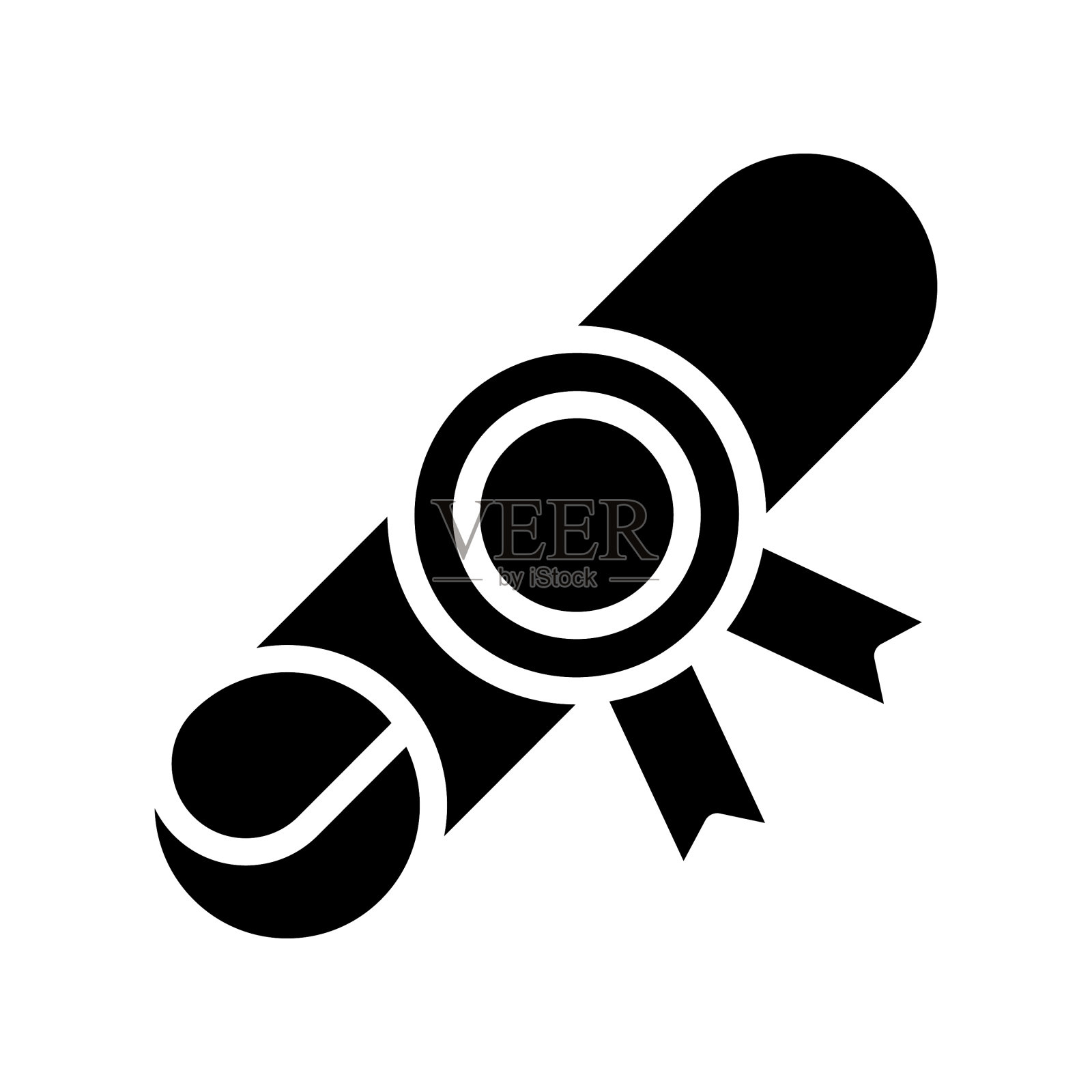 文凭回到学校坚实的风格偶像图标素材