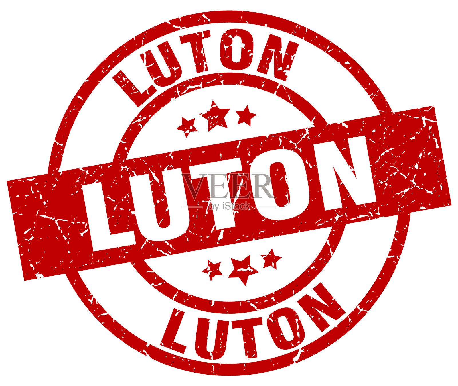 卢顿红色圆形垃圾邮票插画图片素材