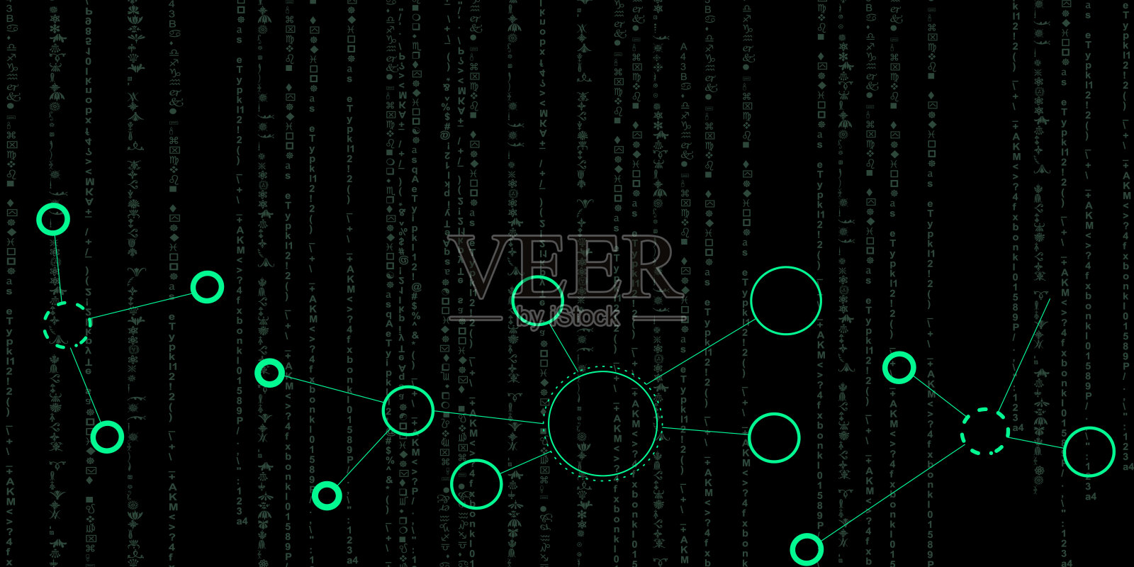 摘要技术连接多边形线横幅设计。插画图片素材