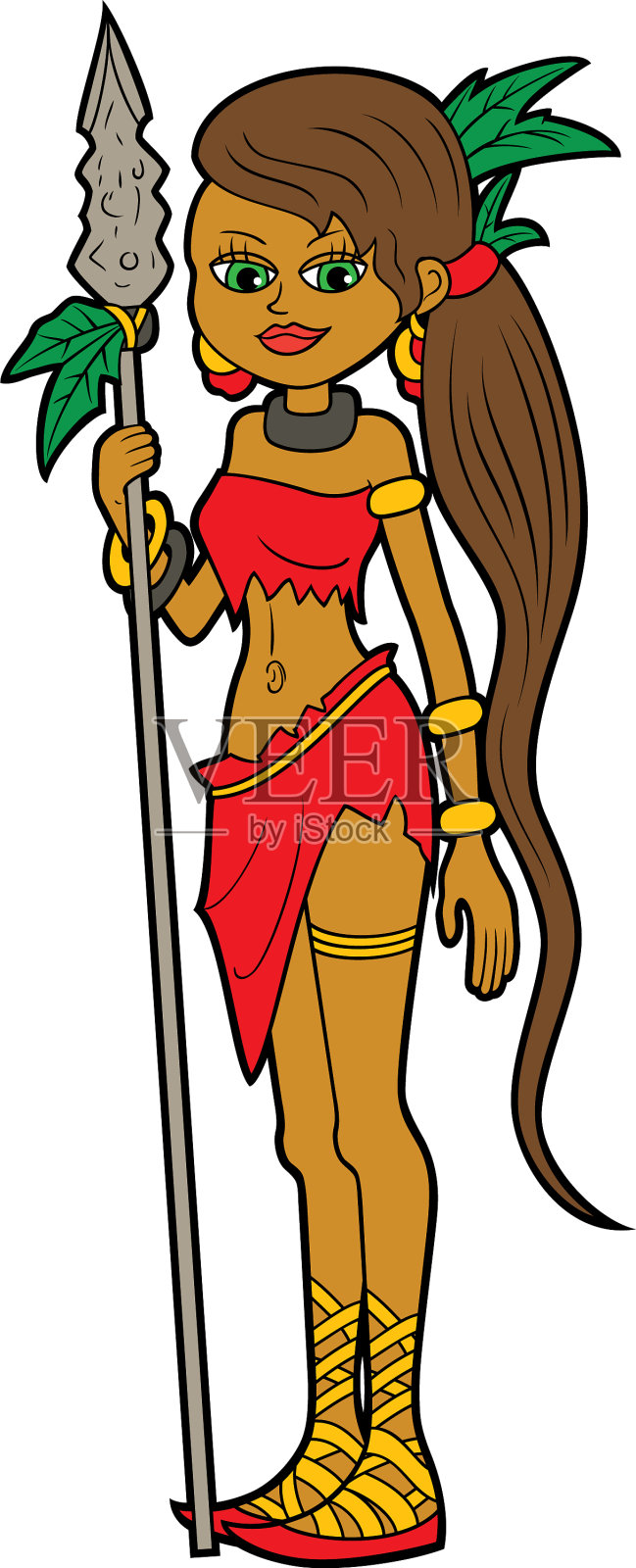 美丽的岛屿的女孩设计元素图片