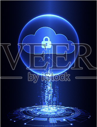 抽象安全云技术背景插画图片素材