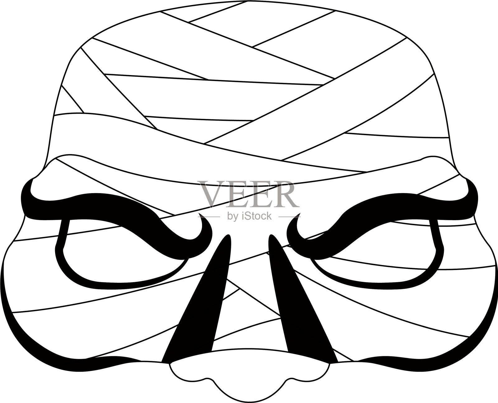 万圣节木乃伊面具插画图片素材