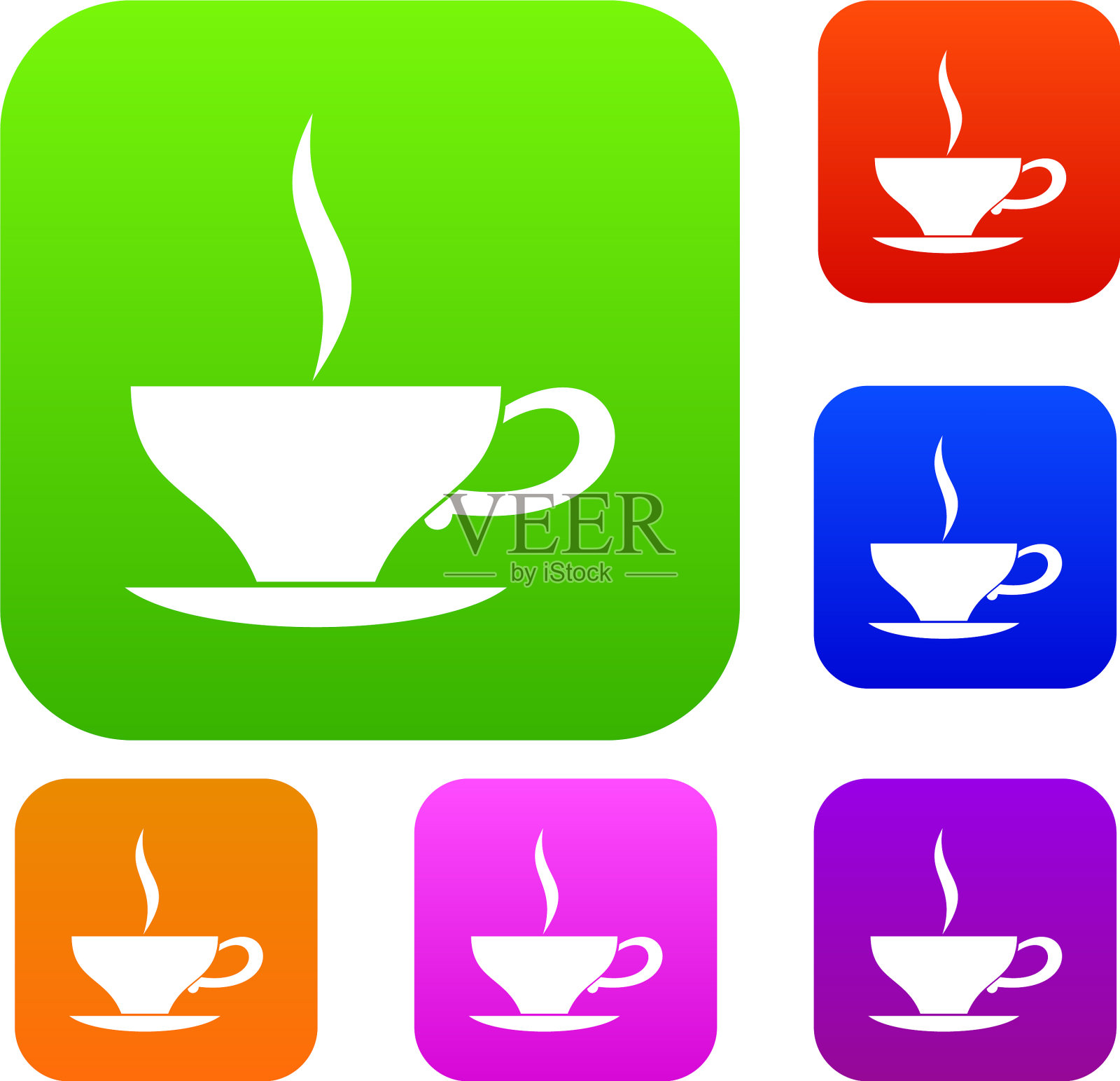 收藏茶杯茶具图标素材