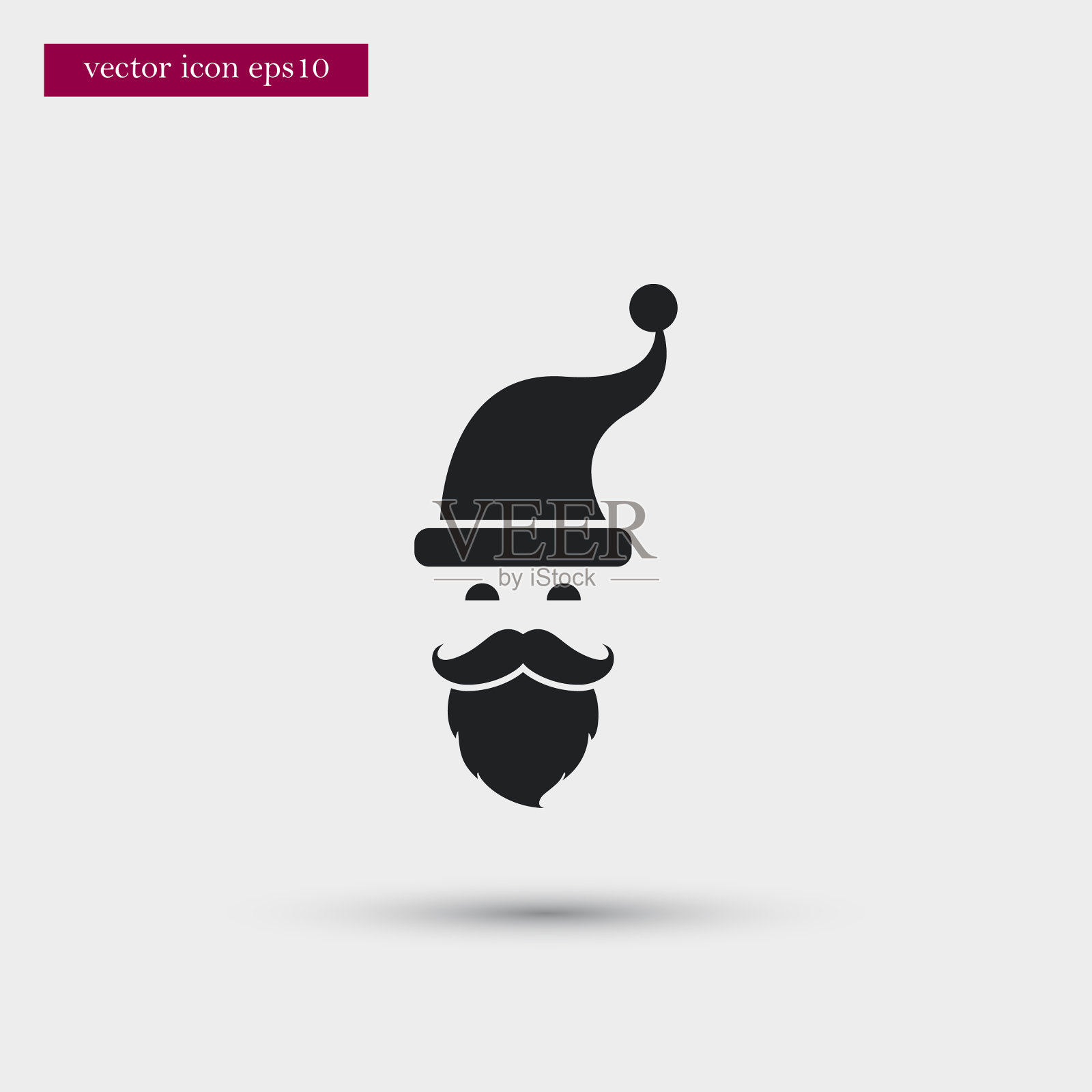 圣诞老人图标简单的冬季标志插画图片素材