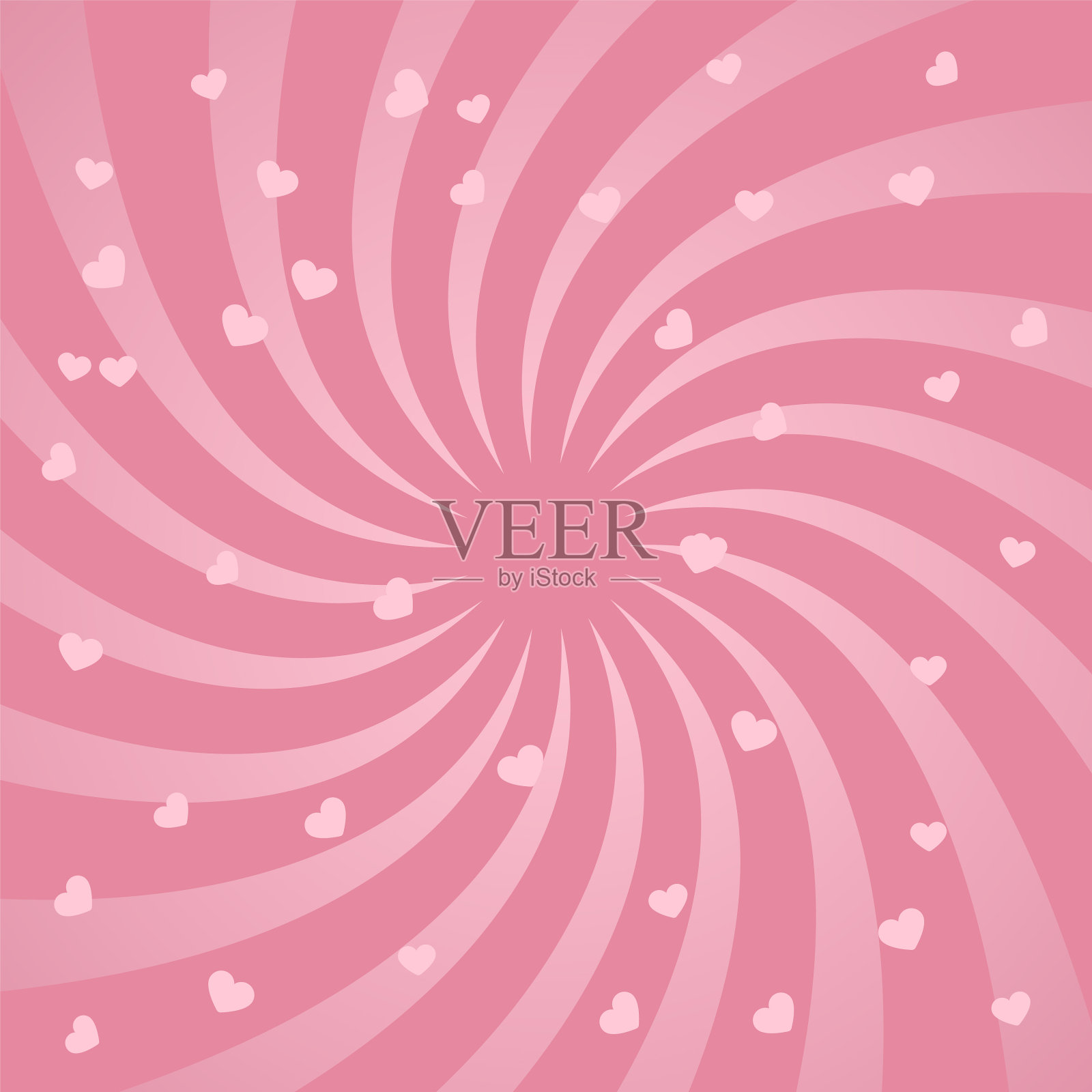 明亮的心形螺旋设计背景插画图片素材