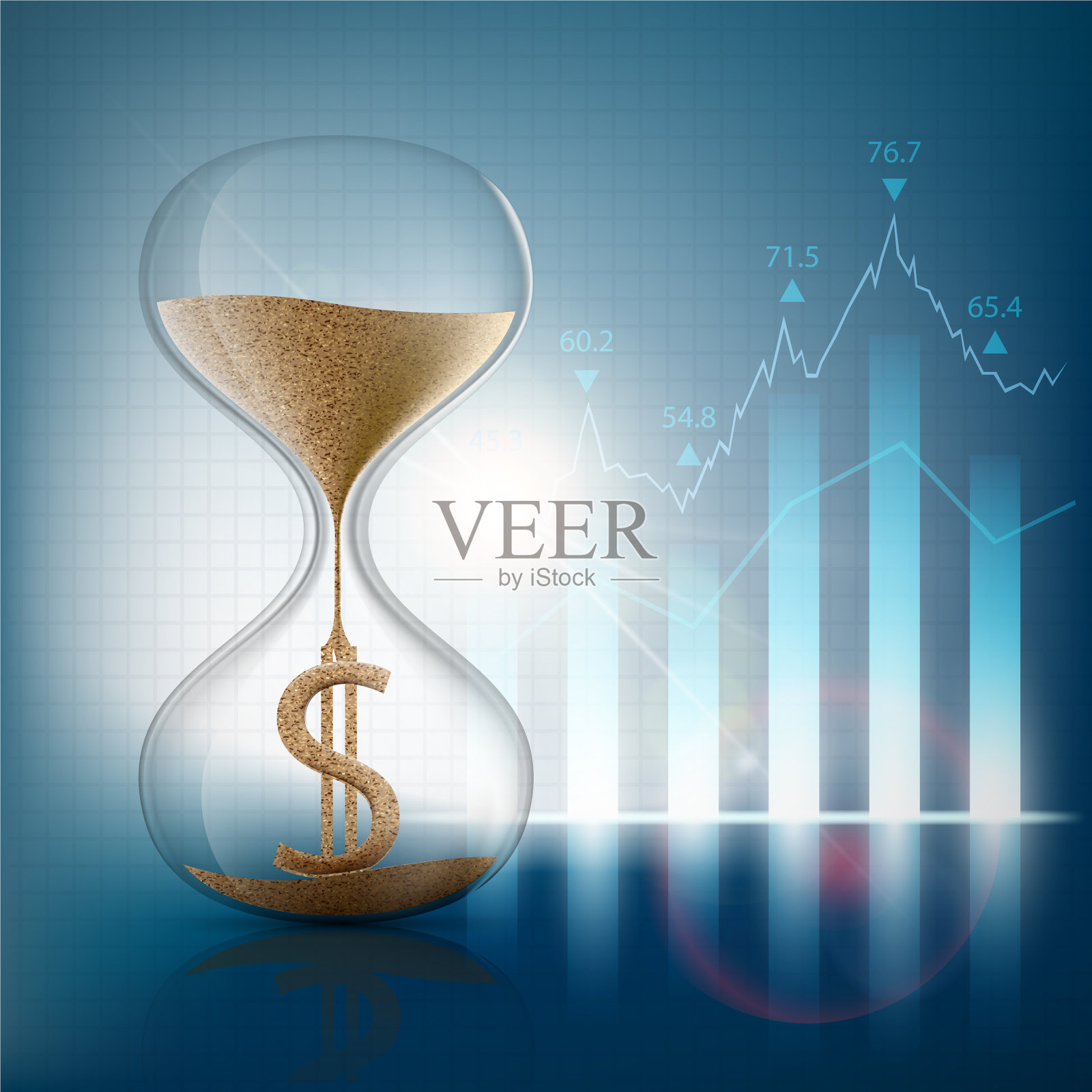 美元符号的沙漏插画图片素材