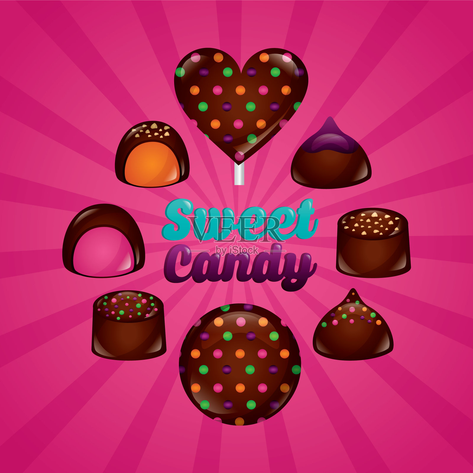 甜蜜的糖果的概念插画图片素材