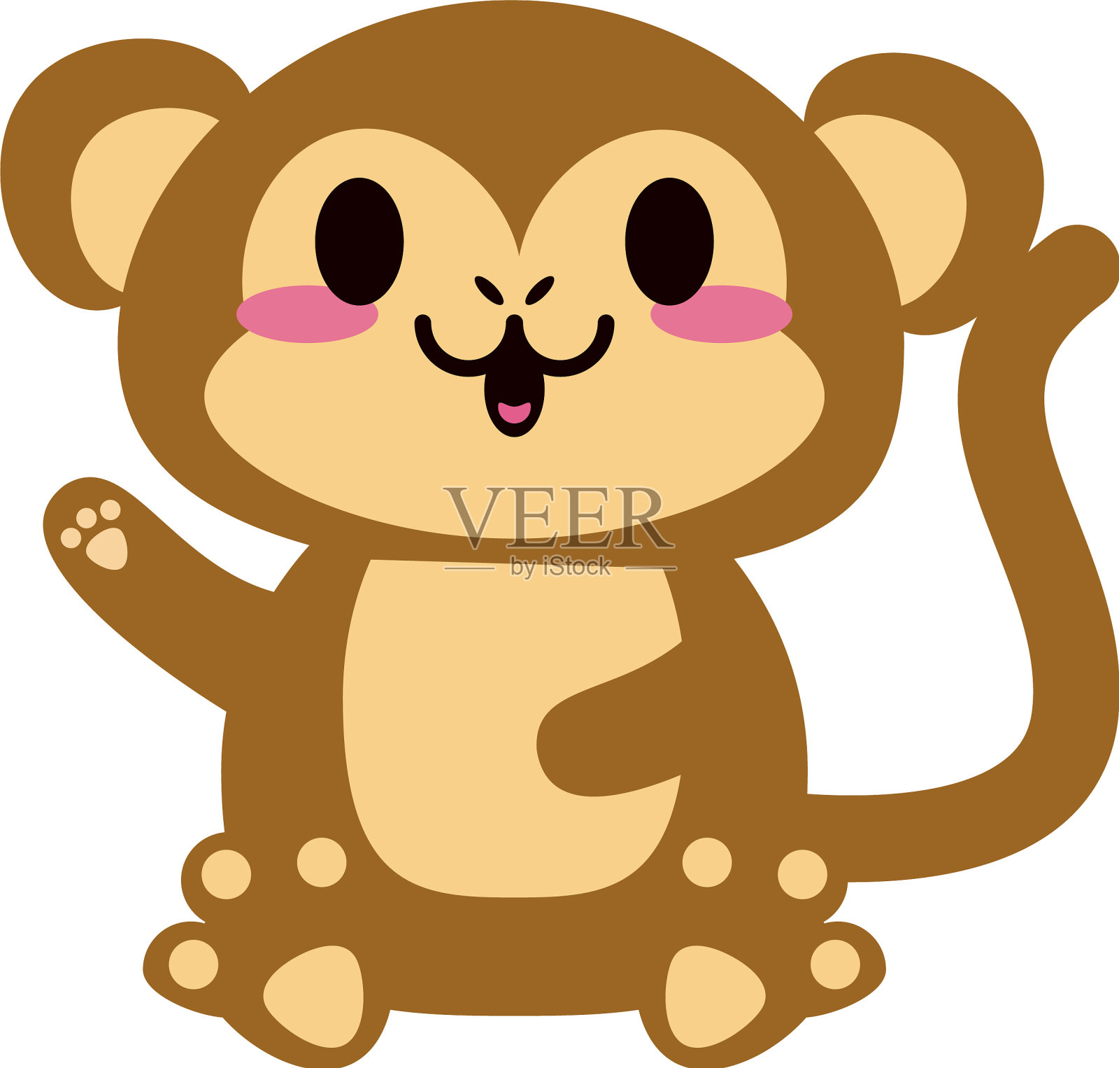 可爱的动物卡通图标形象插画图片素材