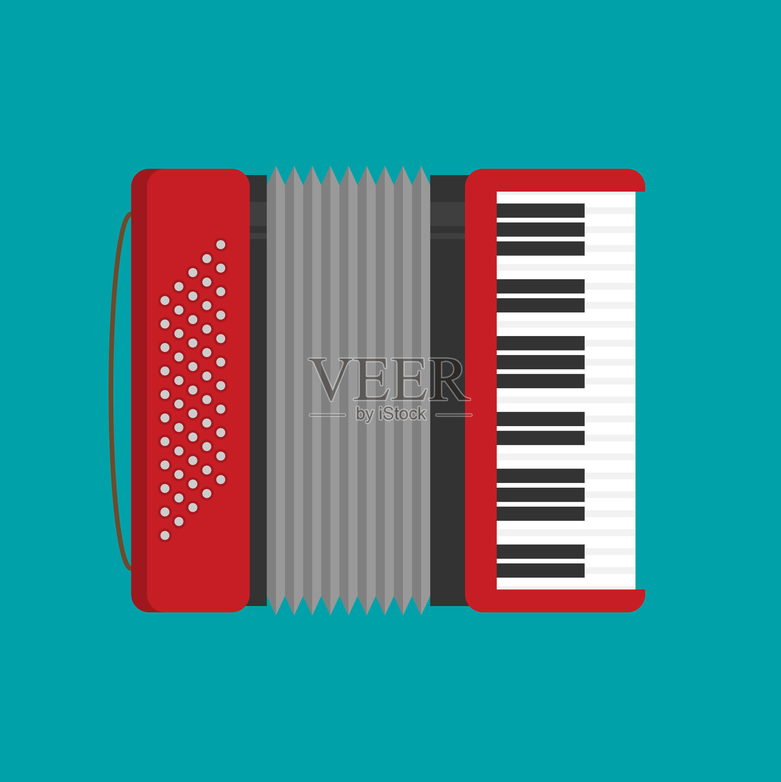 手风琴图标平插画图片素材